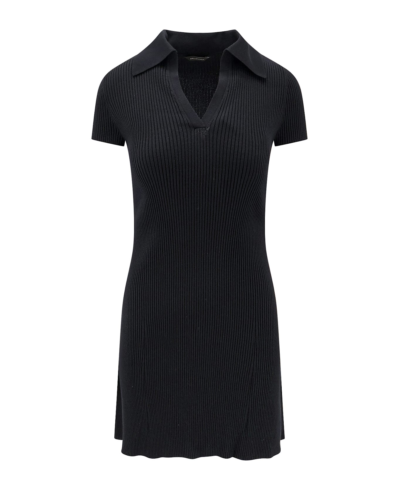 Balenciaga Polo Wool Blend Mini Dress - Black