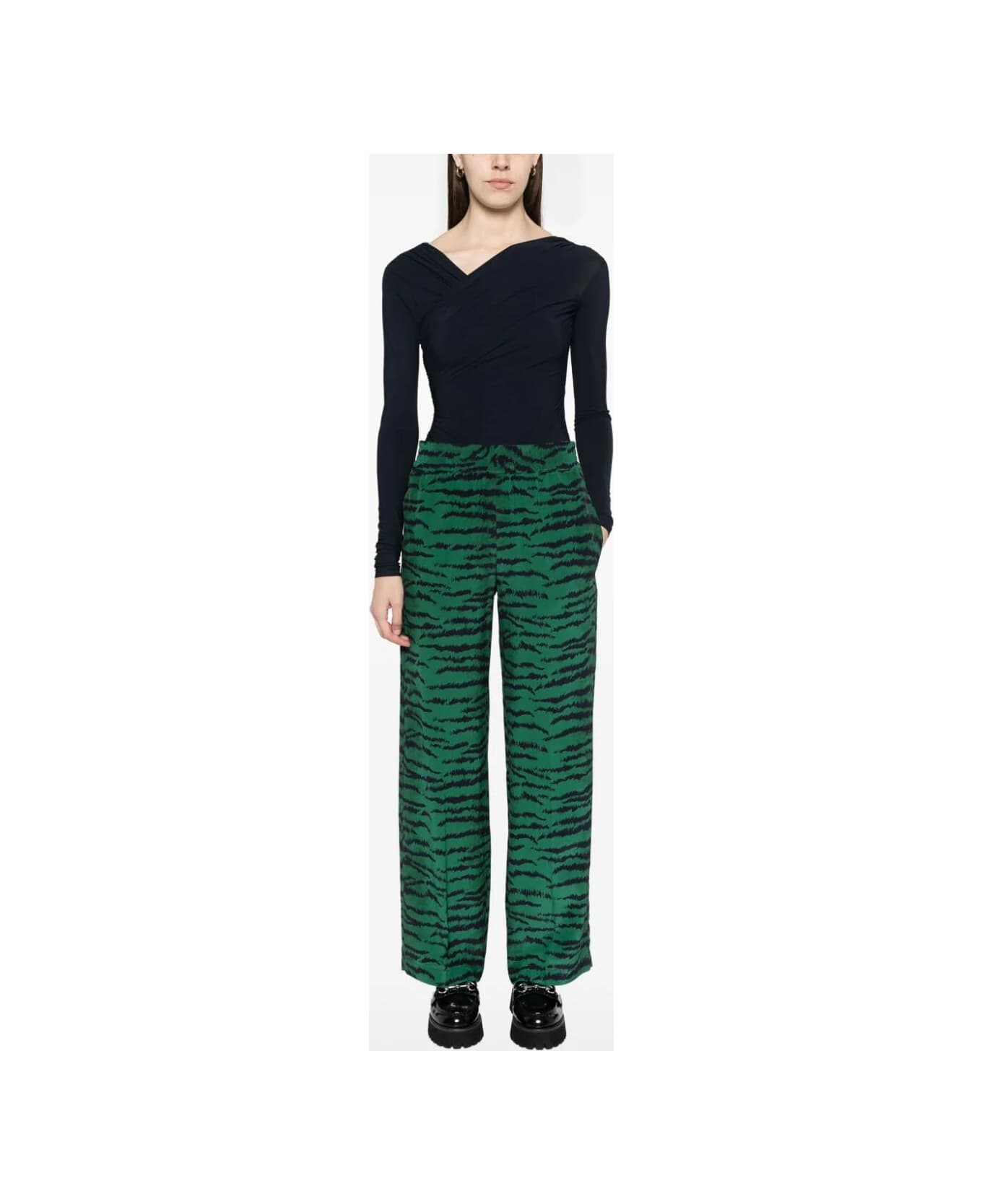 Victoria Beckham Pijama Pants - Green Navy ボトムス