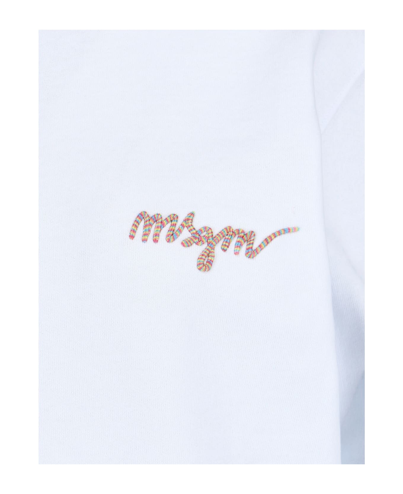 MSGM Logo Crewneck Sweatshirt - White フリース