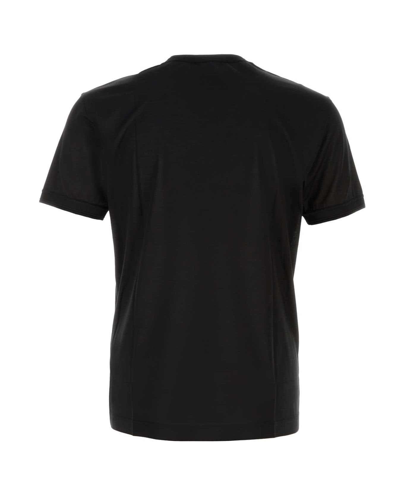 Dolce 
Gabbana Black Silk T-shirt - NERO