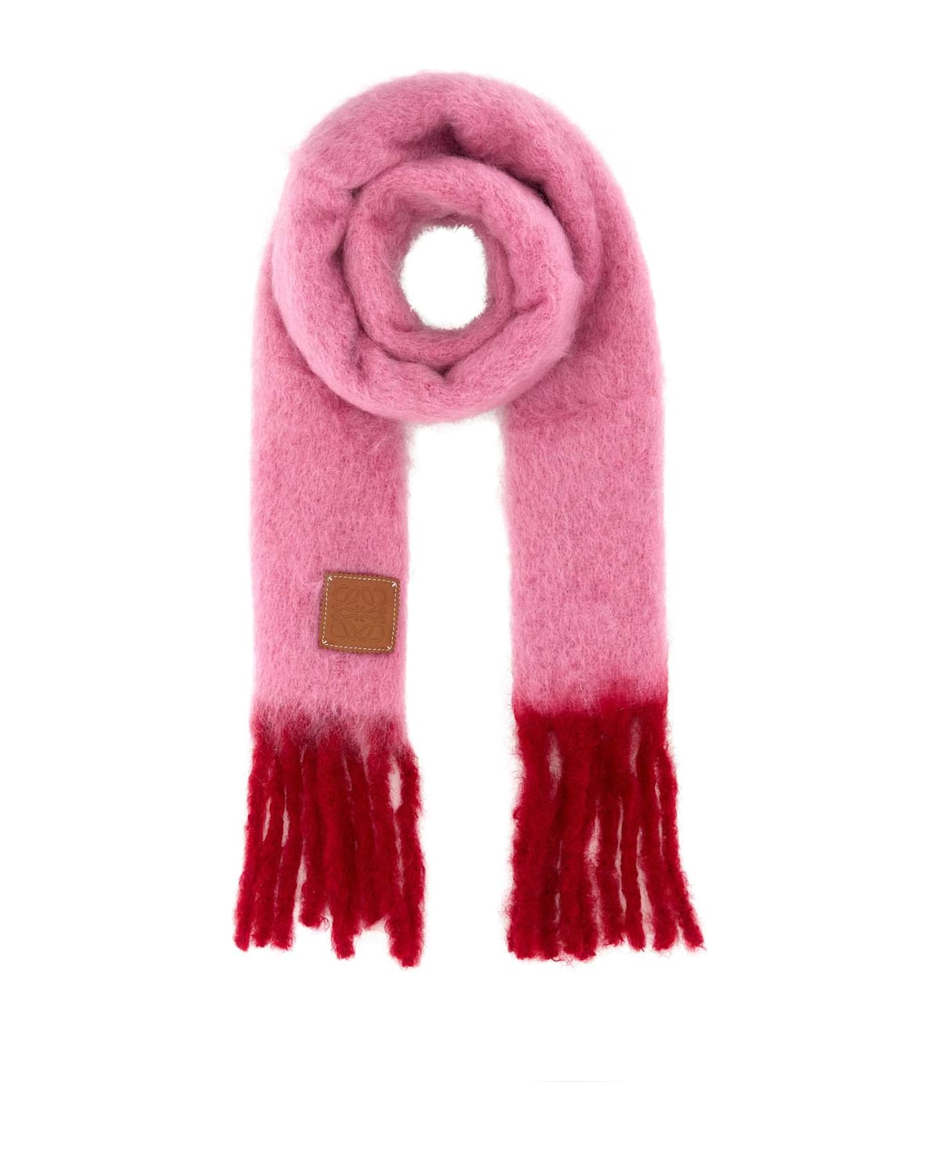 Loewe Two-tone Mohair Blend Scarf - PINKRED