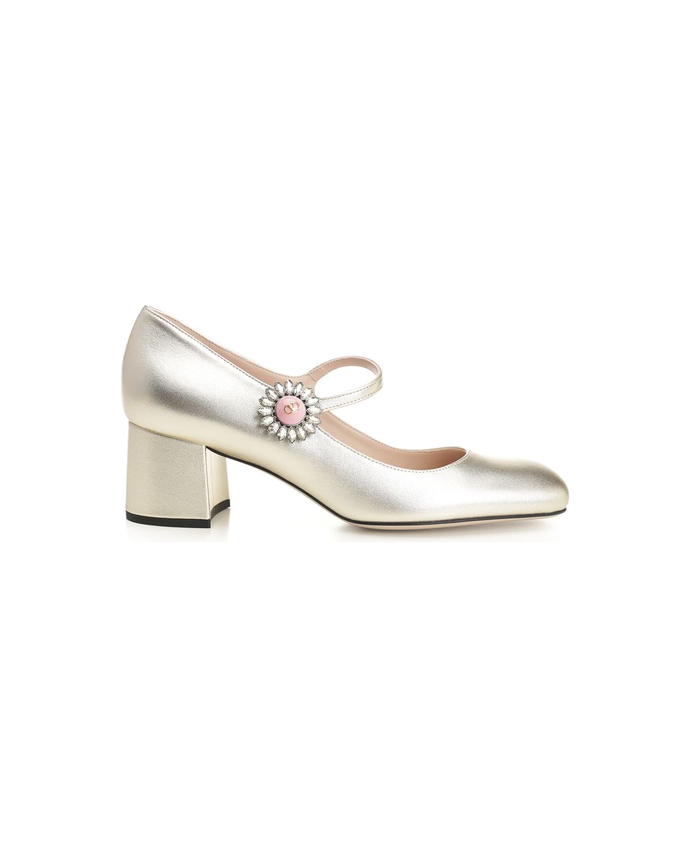 Valentino Garavani Mary Jane | Valentino Garavani Preshoes | T. 55 | Nappa Laminata/a.silver Strass Daisy Jew - PINK
