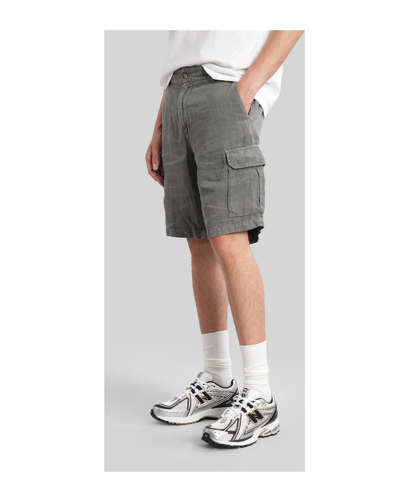 MC2 Saint Barth Rodi Shorts In Grey Linen - grey