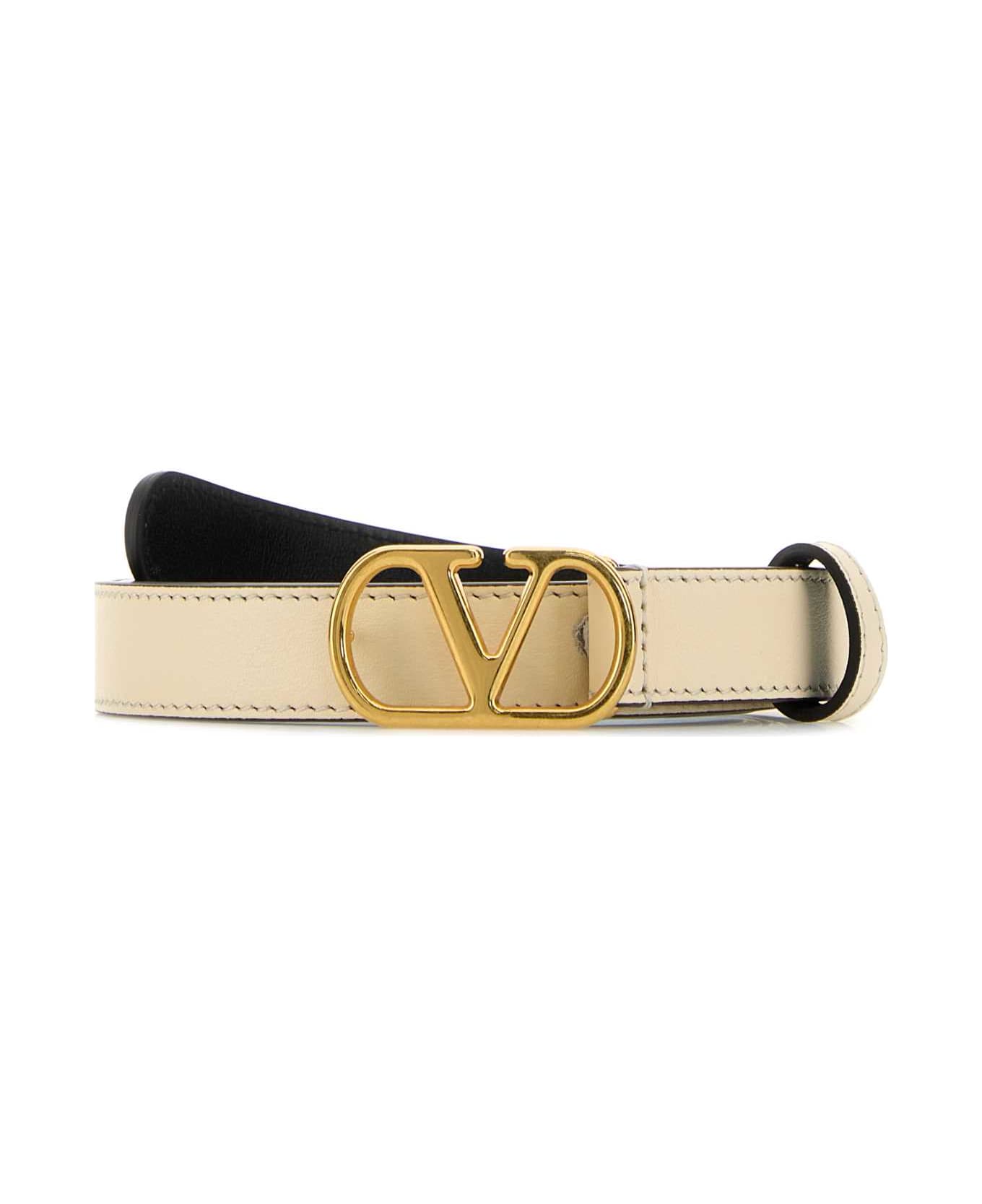 Valentino Garavani Ivory Leather Belt - BUTTERWHITE