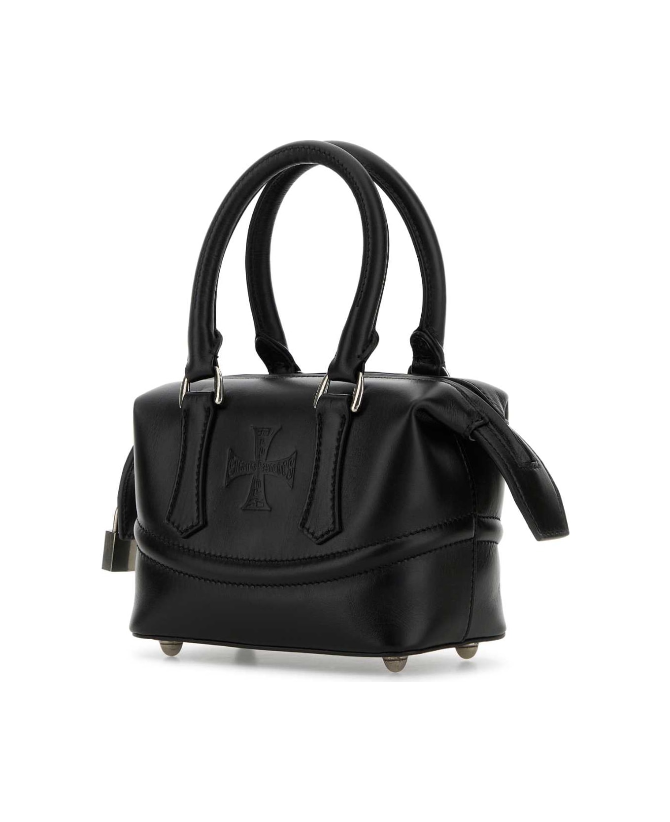 Enfants Riches Deprimes Black Leather Mini Bowling Handbag - BLACK