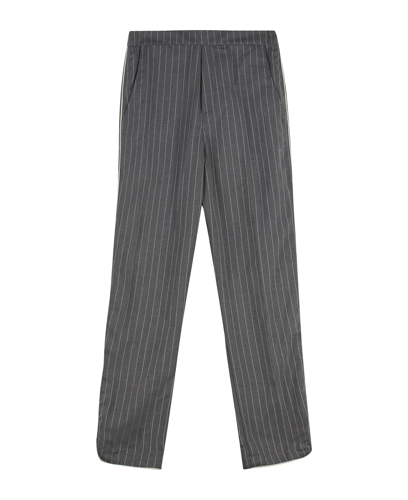 Rhude Cropped Pinstripe-motif Trousers - grey