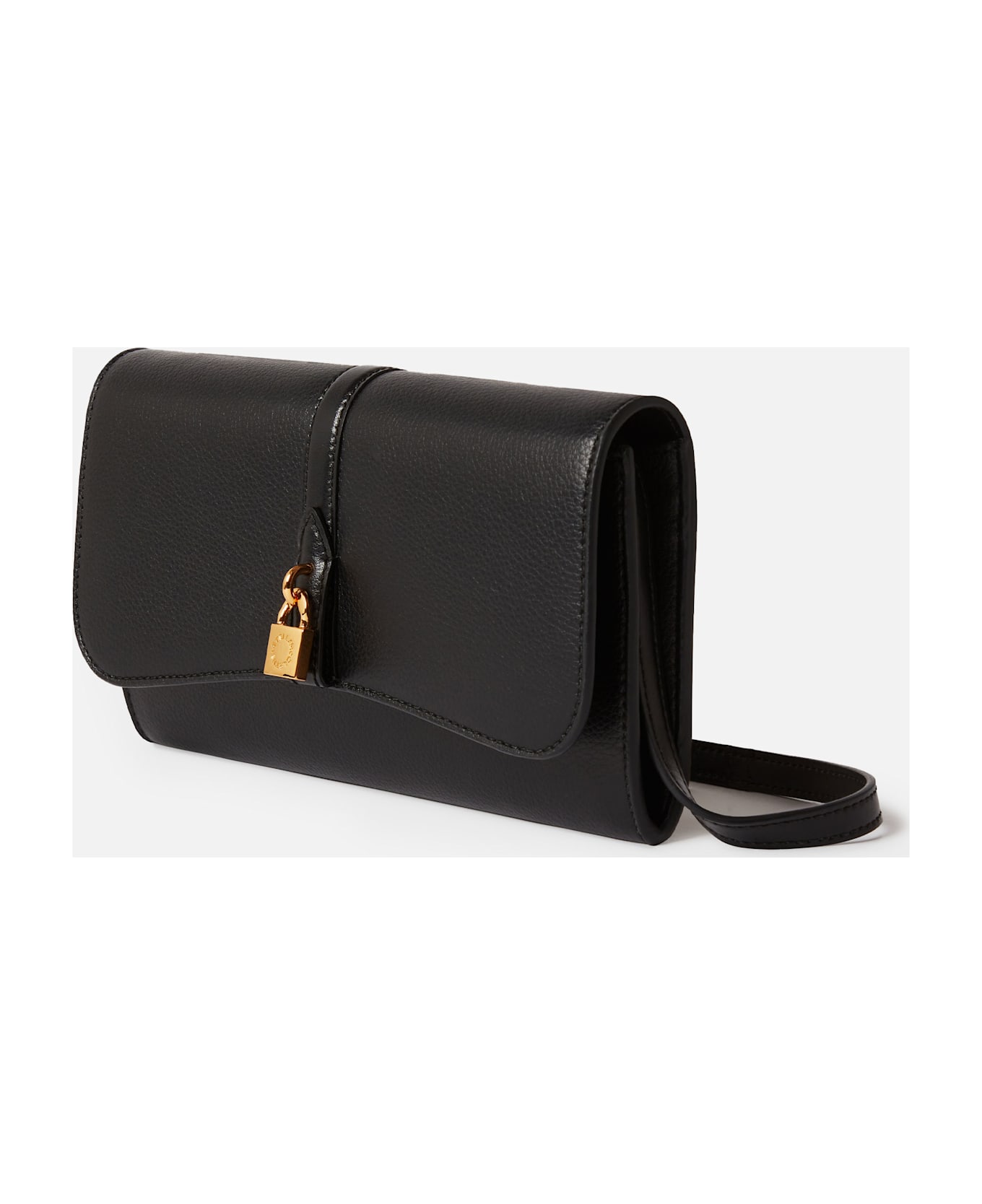 Stella McCartney Stella Ryder Wallet With Strap Embossed Grainy Eco Alter Mat - Murraya + Vegea - Black