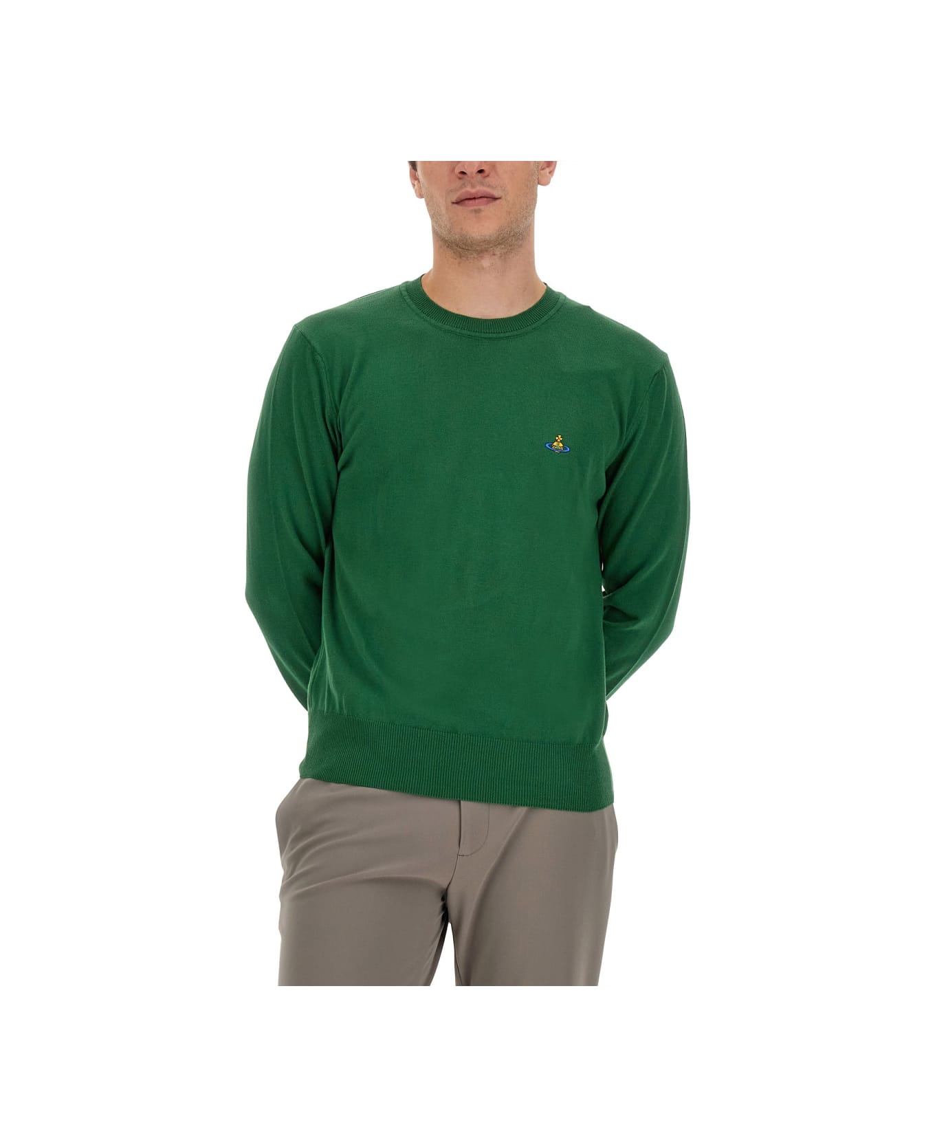 Vivienne Westwood Jersey With Orb Embroidery - GREEN