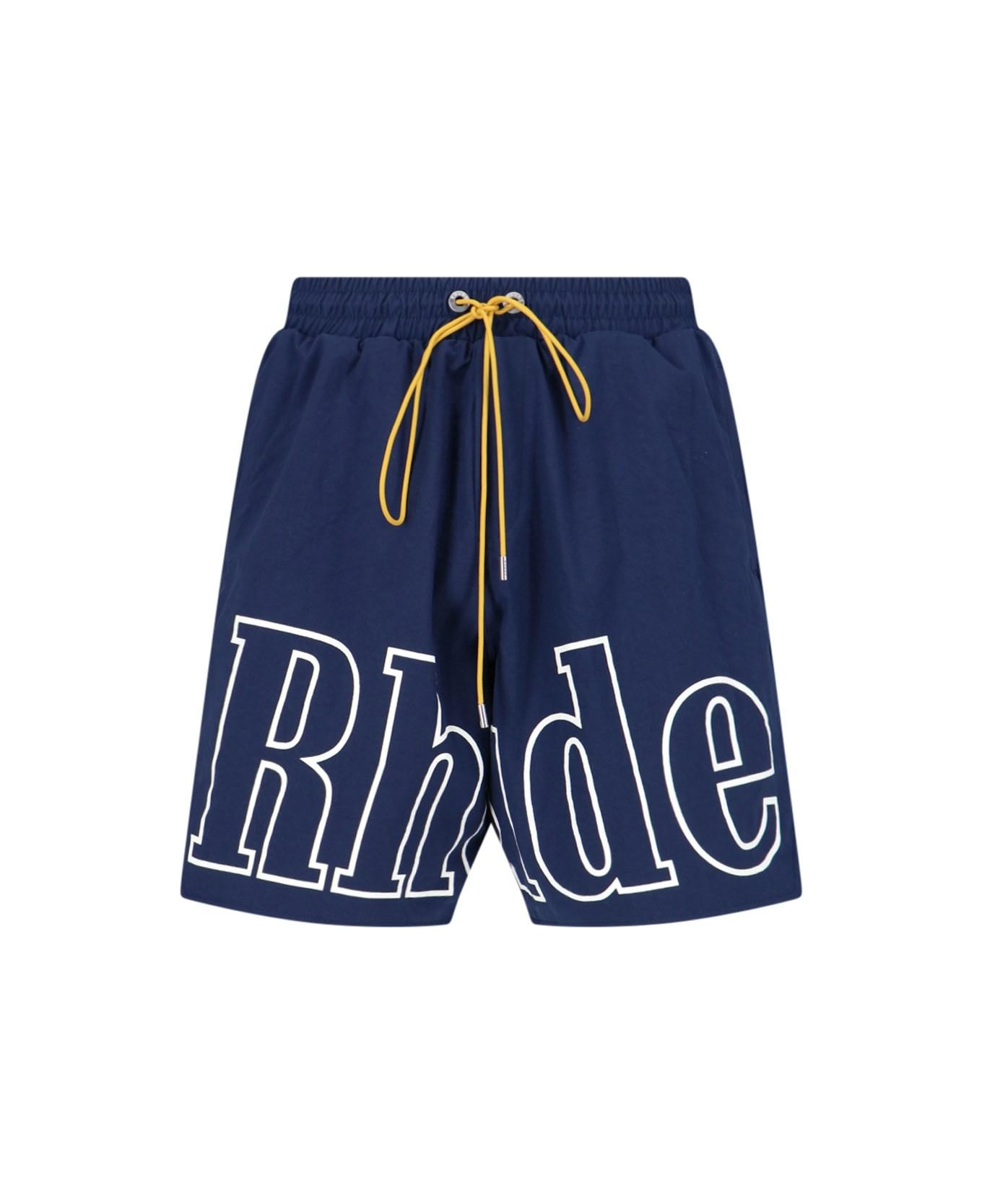 Rhude Logo Jogger Shorts - NAVY