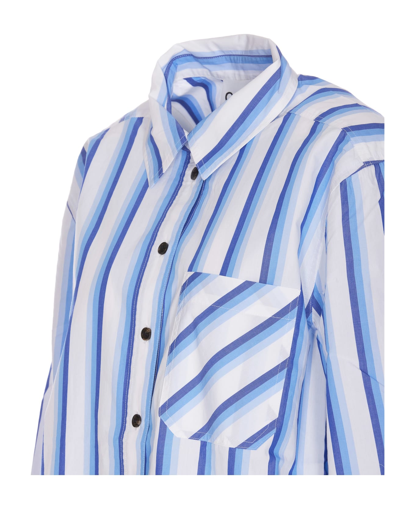Ganni Striped Shirt - Silver Lake Blue