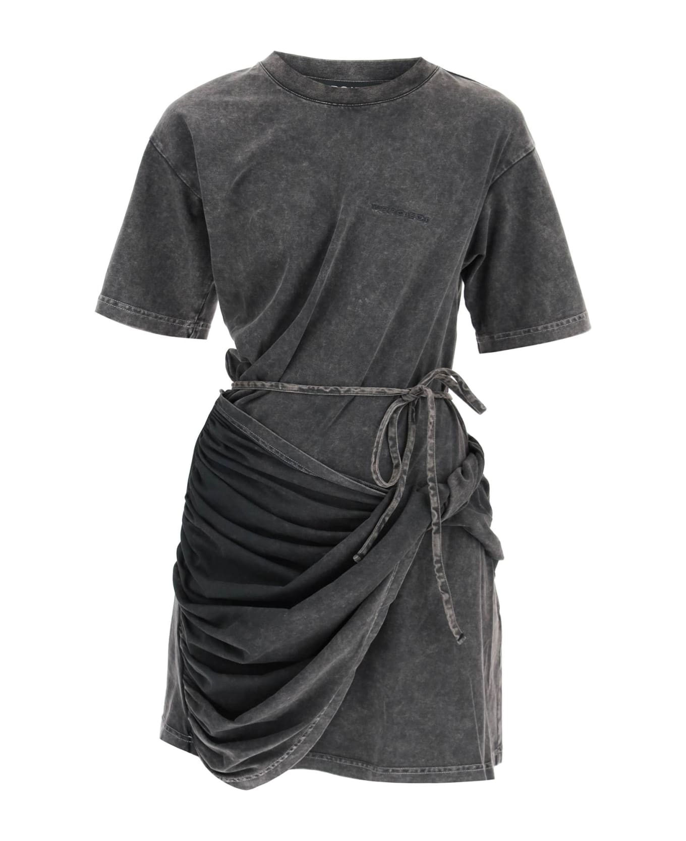 Y/Project T-shirt Mini Dress - BLACK ACID WASH (Grey)