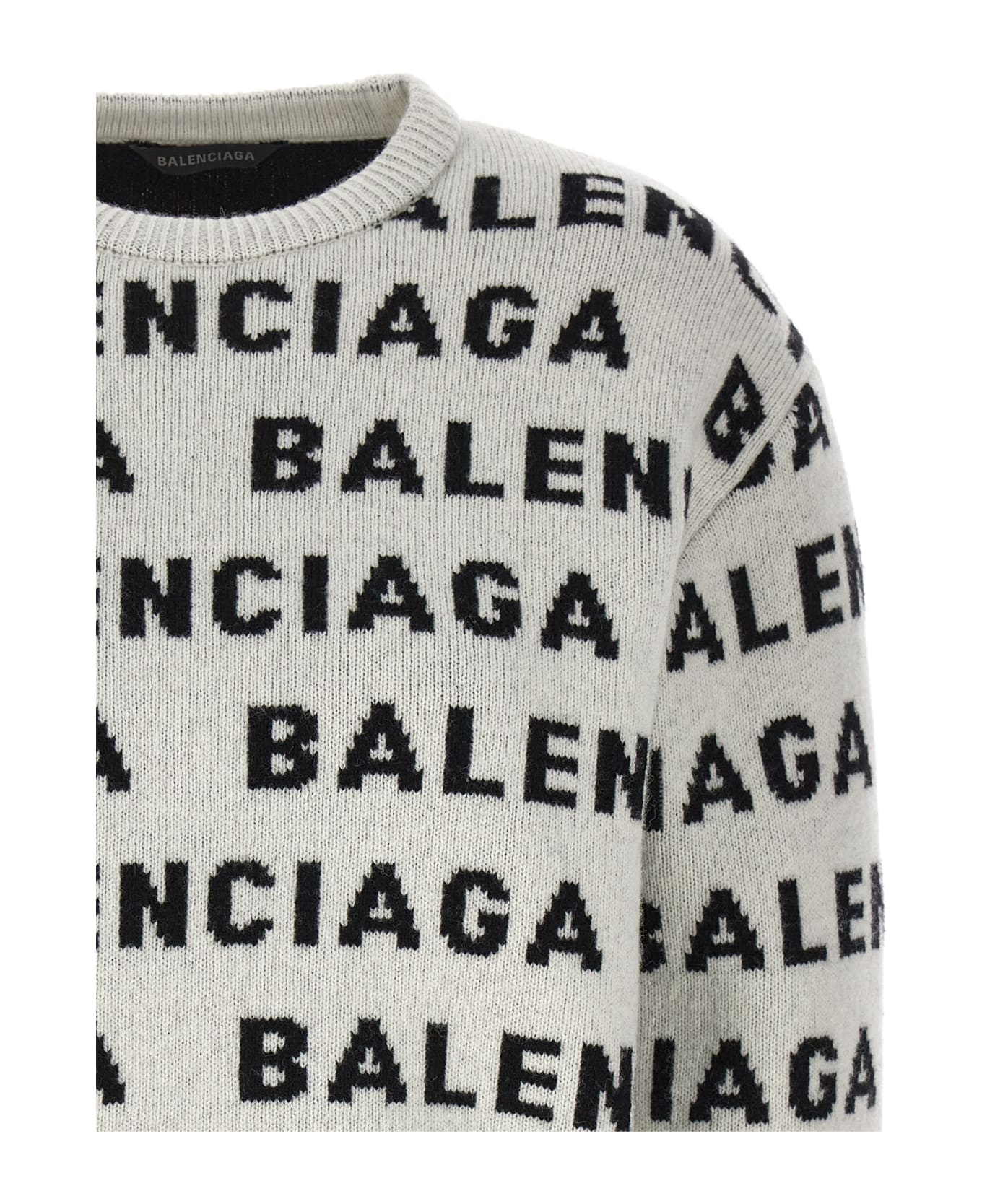 Balenciaga Crew-neck Wool Sweater - White