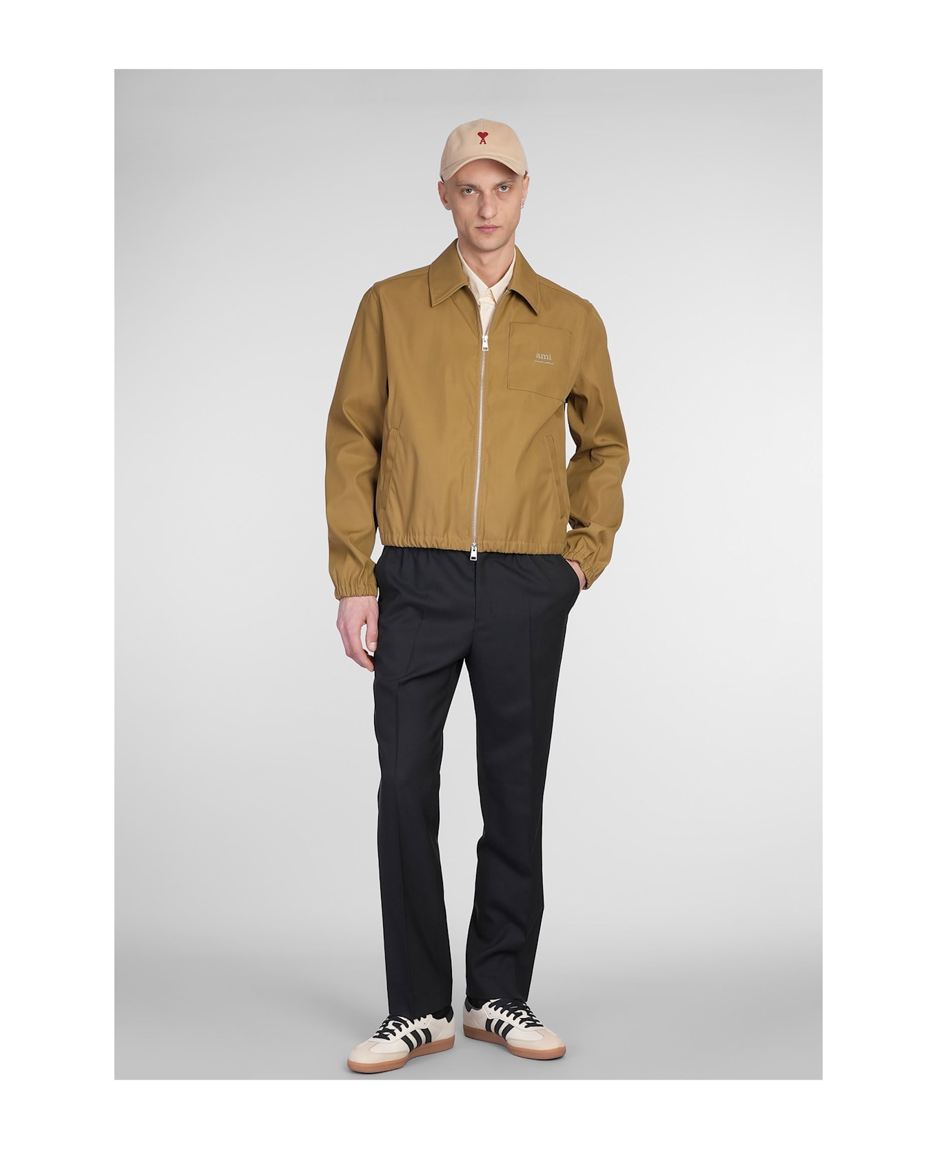 Ami Alexandre Mattiussi Casual Jacket In Beige Polyamide - beige