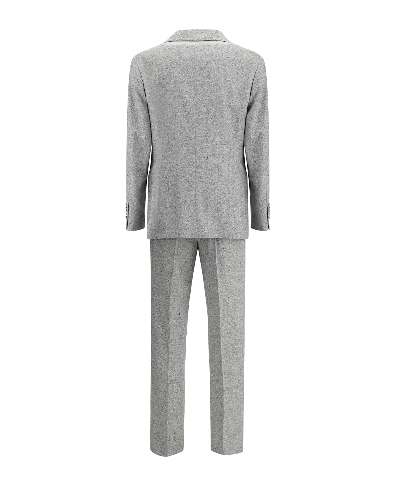 Brunello Cucinelli Wool And Cashmere Buttoned Grisaille Suit - Grey