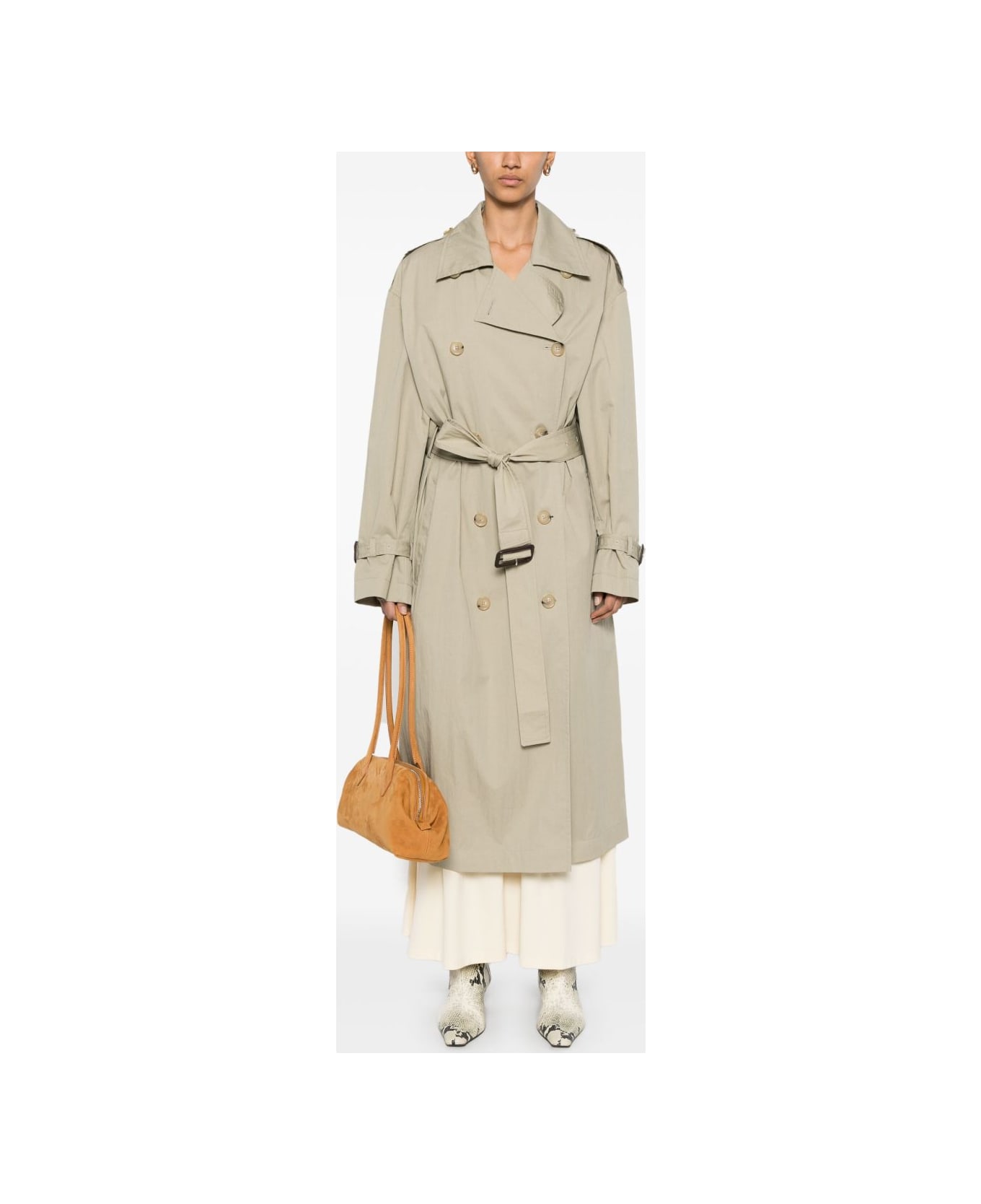 Totême Cotton Blend Trench Coat - Beige
