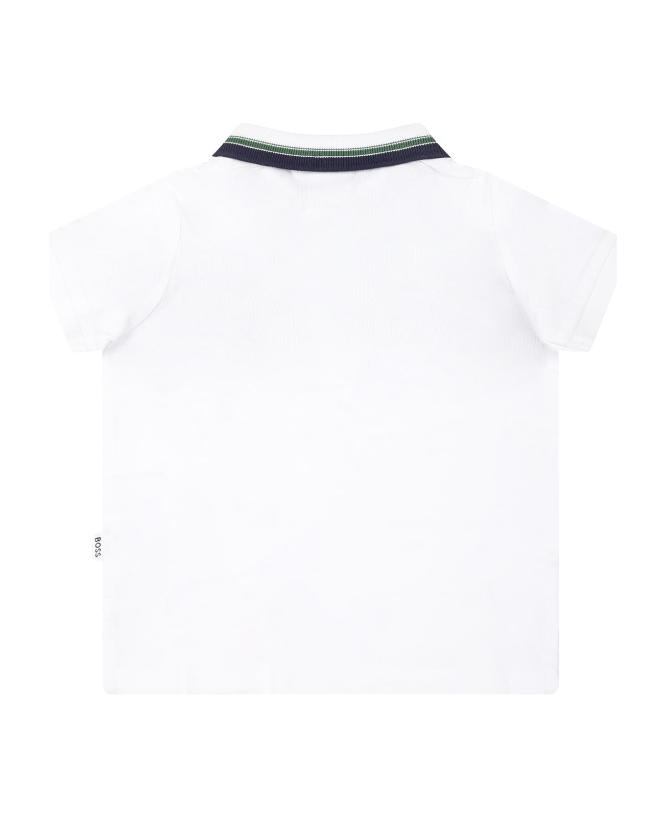 Hugo Boss White Polo Shirt For Baby Boy With Logo - White Tシャツ＆ポロシャツ