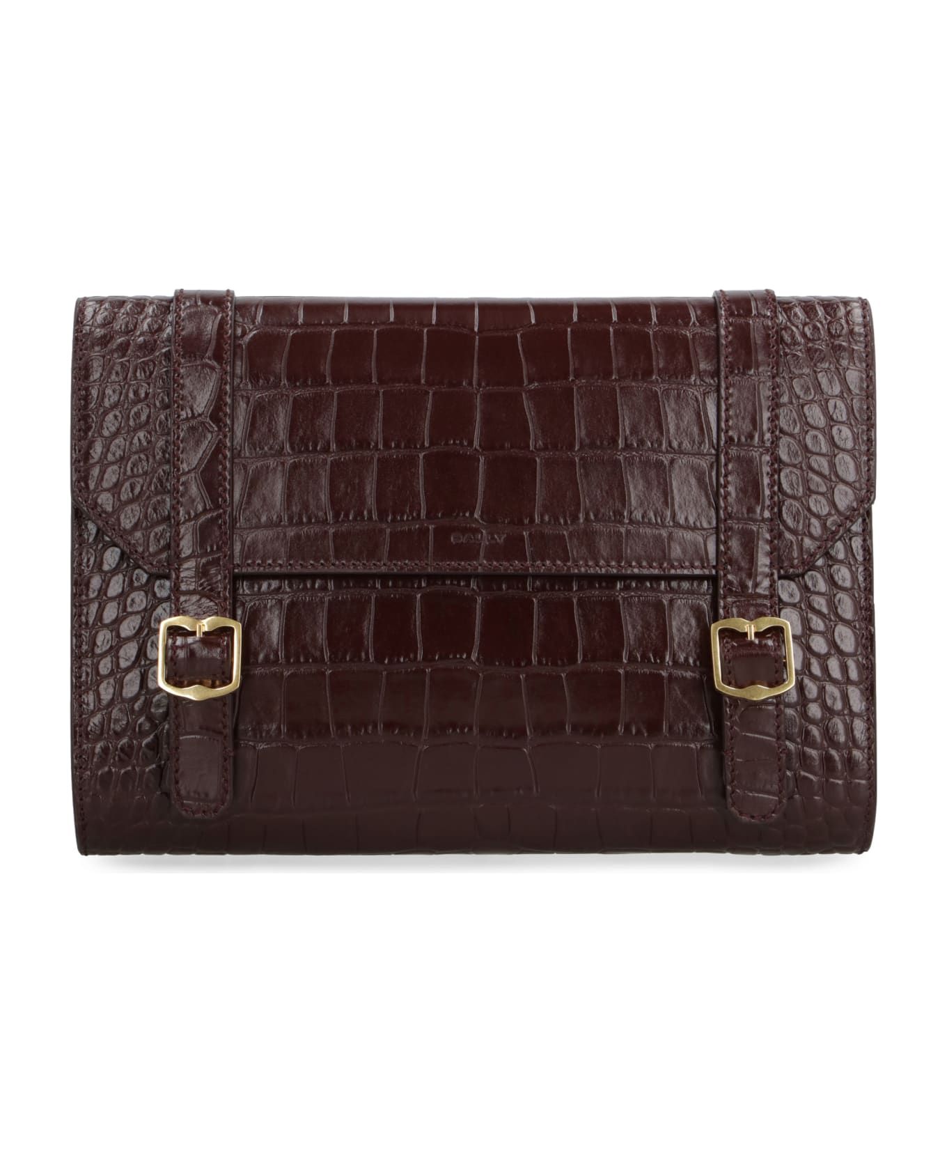 Bally Printed Leather Clutch - brown