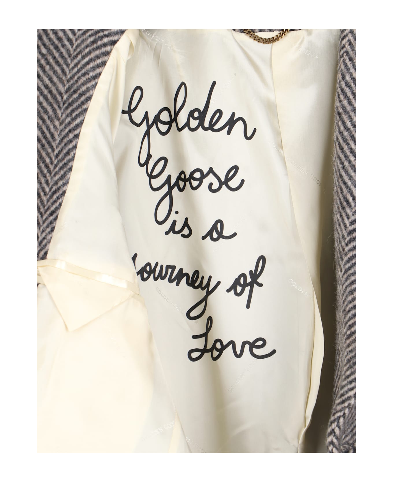 Golden Goose Herringbone Pattern Single-breasted Coat - Beige