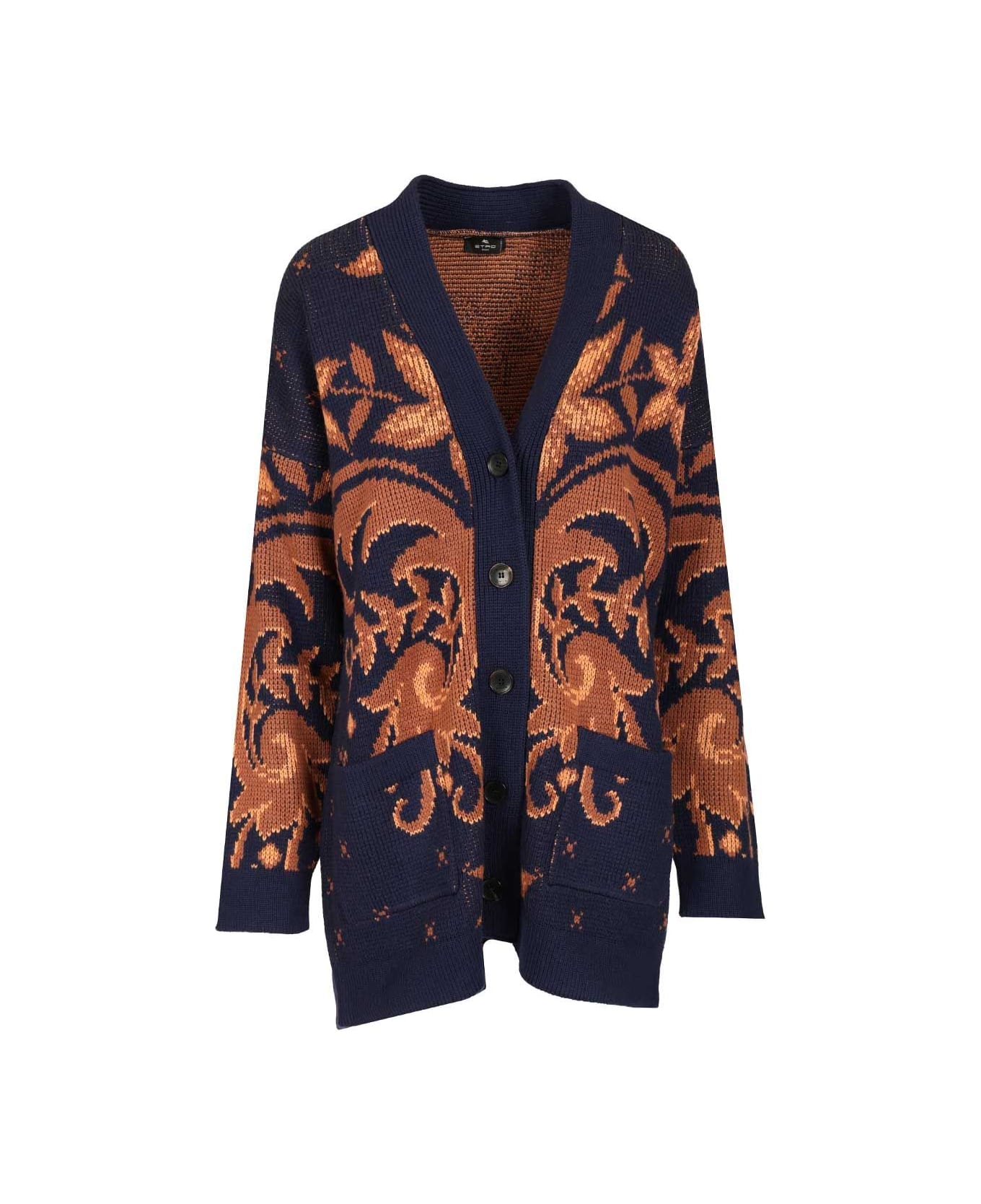 Etro Jacquard Wool Cardigan - MULTICOLOUR