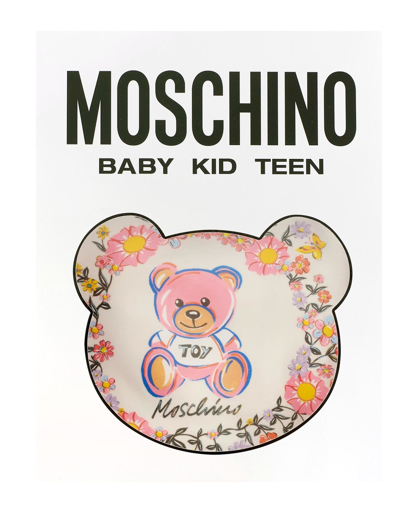 Moschino Ivory Romper For Baby Boy With Teddy Bear - Ivory
