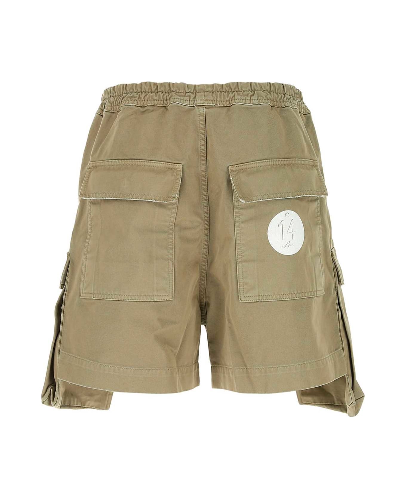 14 Bros Army Green Cotton Scanlon Bermuda Shorts - 702