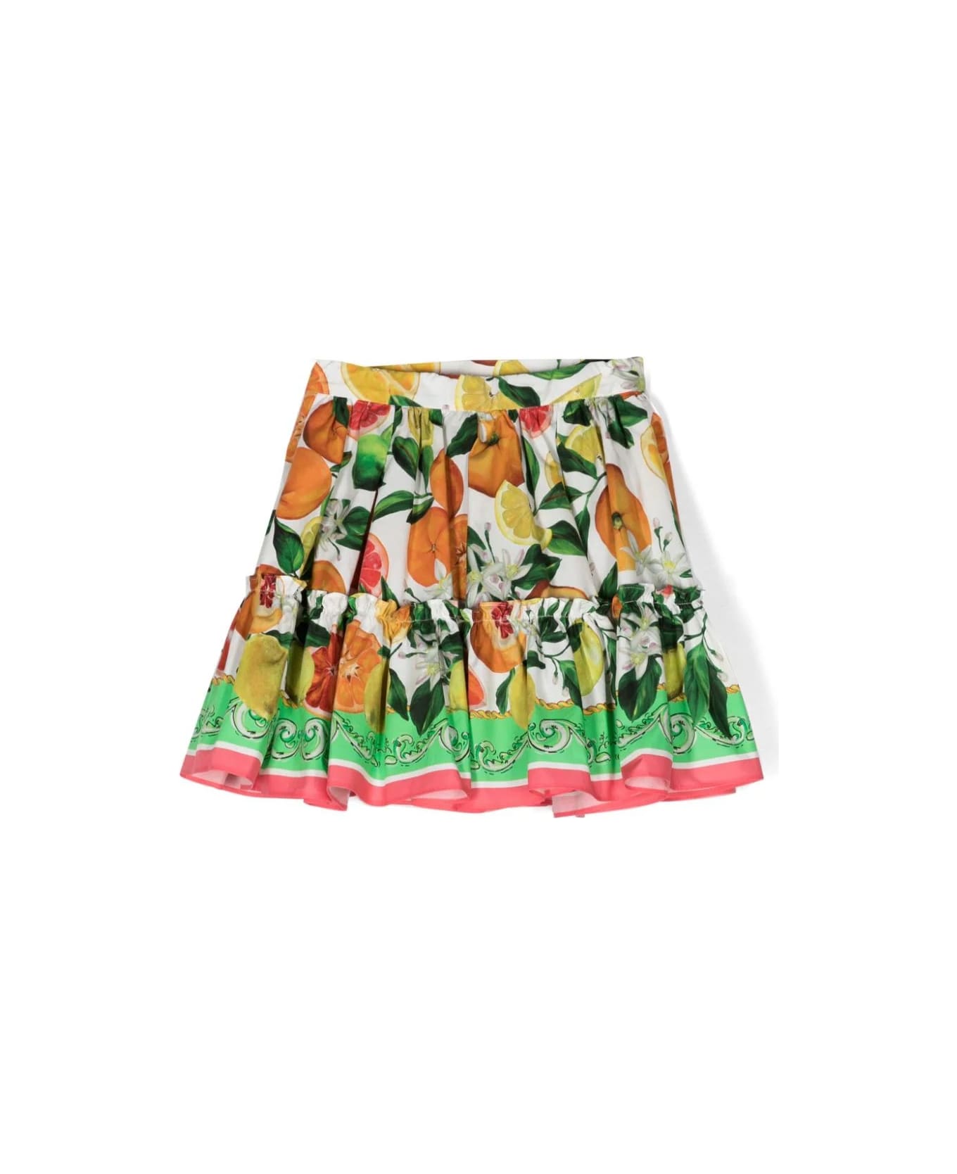 Dolce & Gabbana Miniskirt With Orange And Lemon Print - Multicolour