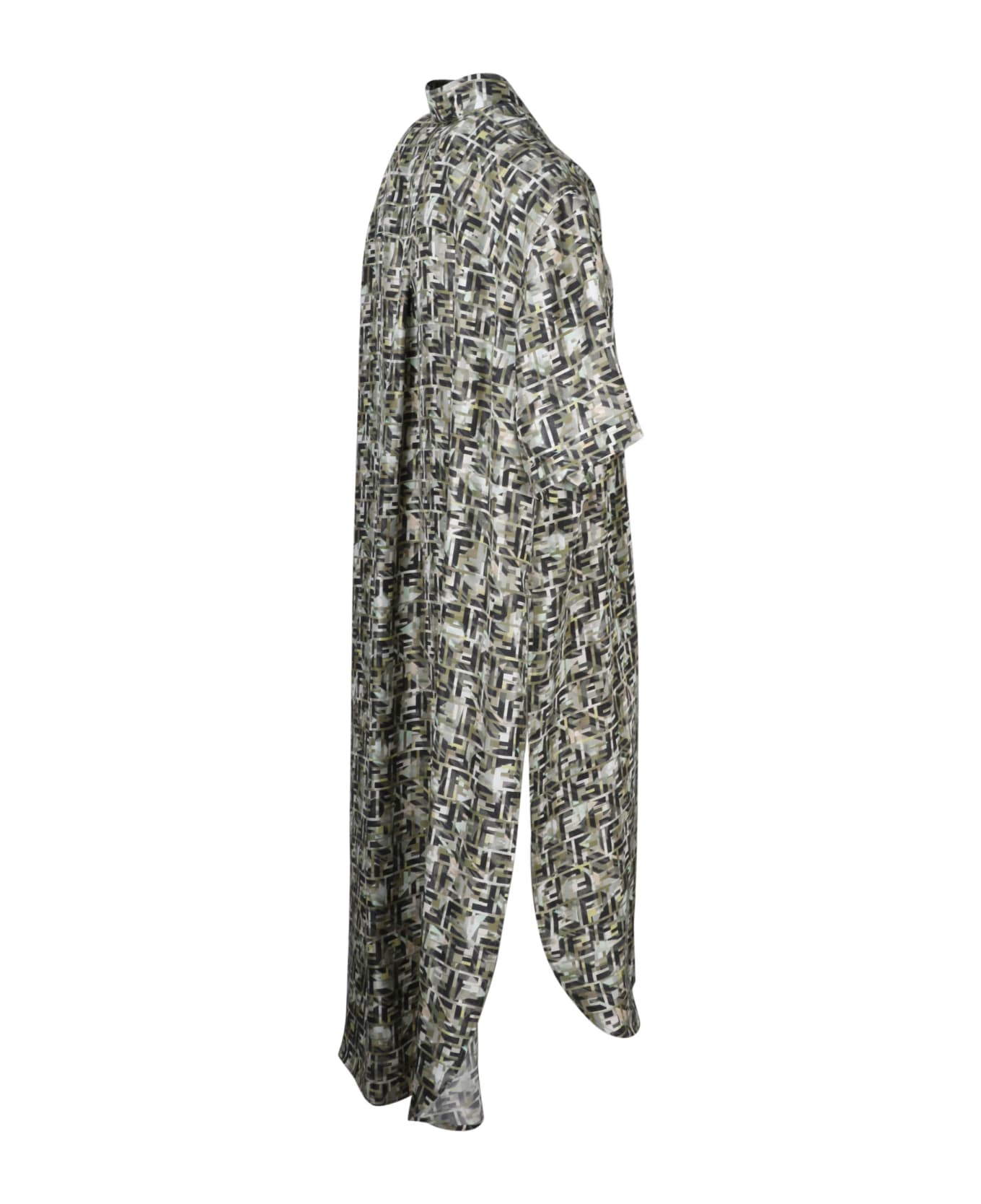 Fendi Habotay Camouflage Long Shirt - Green