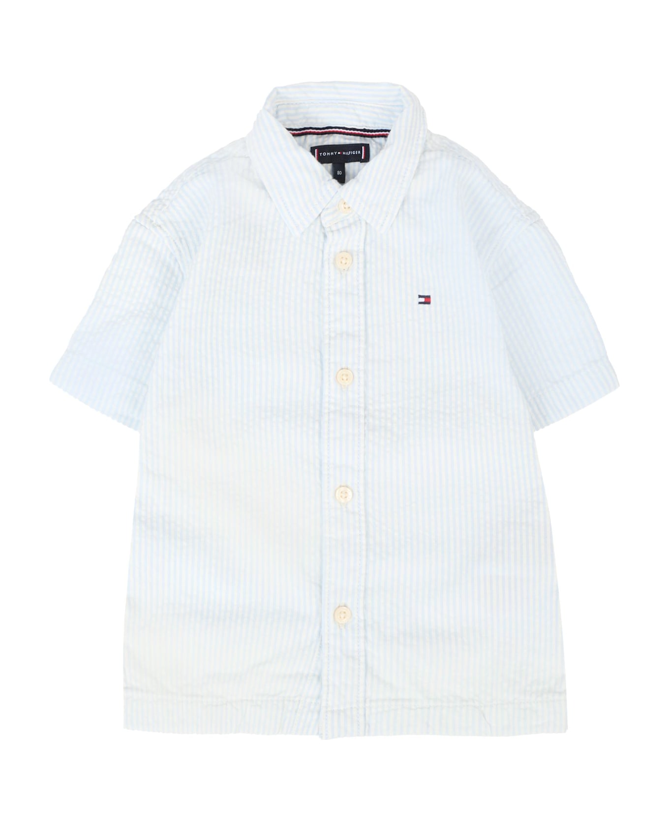 Tommy Hilfiger Light Blue Shirt For Boy With Flag - Light Blue