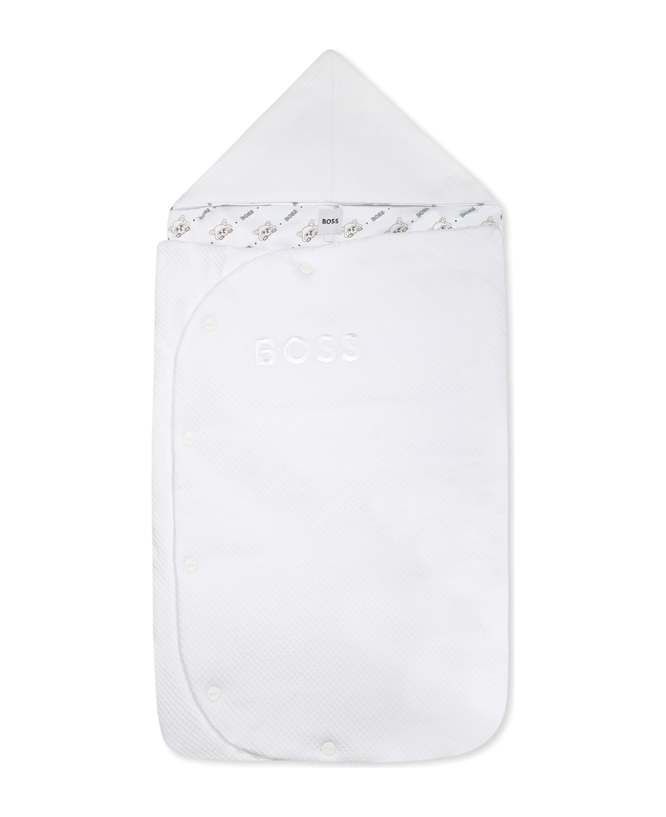 Hugo Boss White Sleeping Bag For Baby Girl With Panda - White