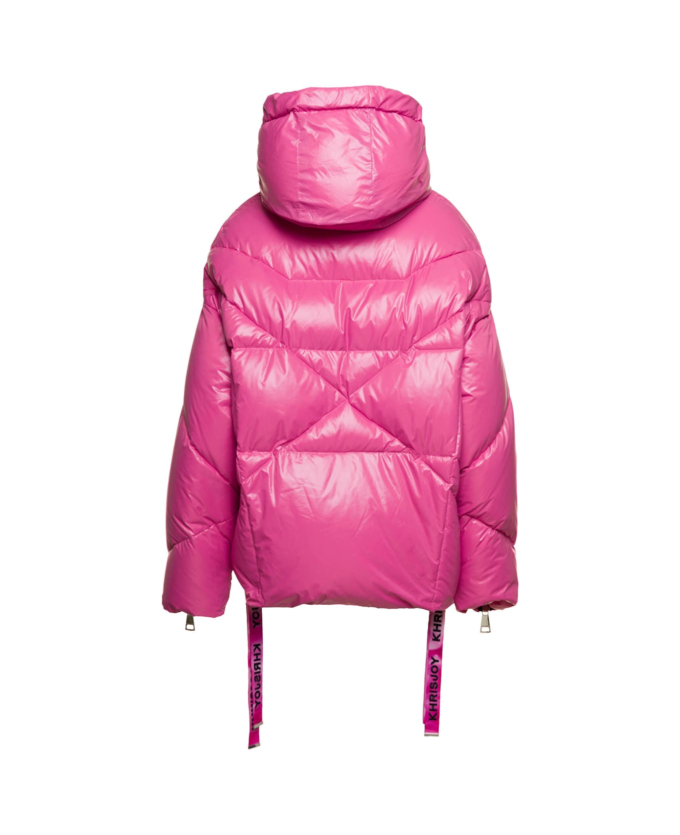 Khrisjoy Pink 'puff Khris Iconic' Oversized Down Jacket With Hood In Polyester Woman - Pink