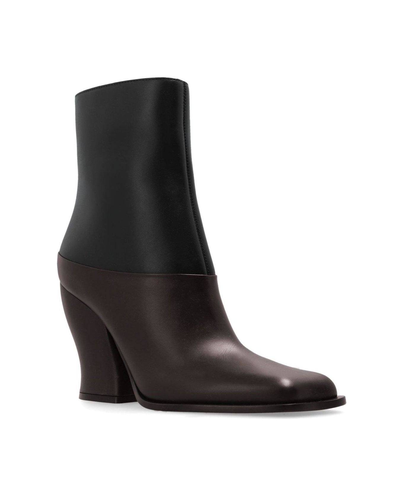 Loewe Onda Two-toned Heeled Boots - BLACK, DARK BROWN ブーツ