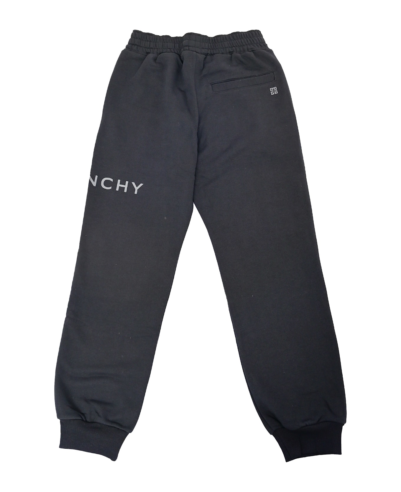 Givenchy Fleece Trousers, 85% Organic Cotton 15% Polyester, Elasticated Waist With Drawstring, Givenchy Print On Left Side, 4g Print Under Back Pocket. - BLACK