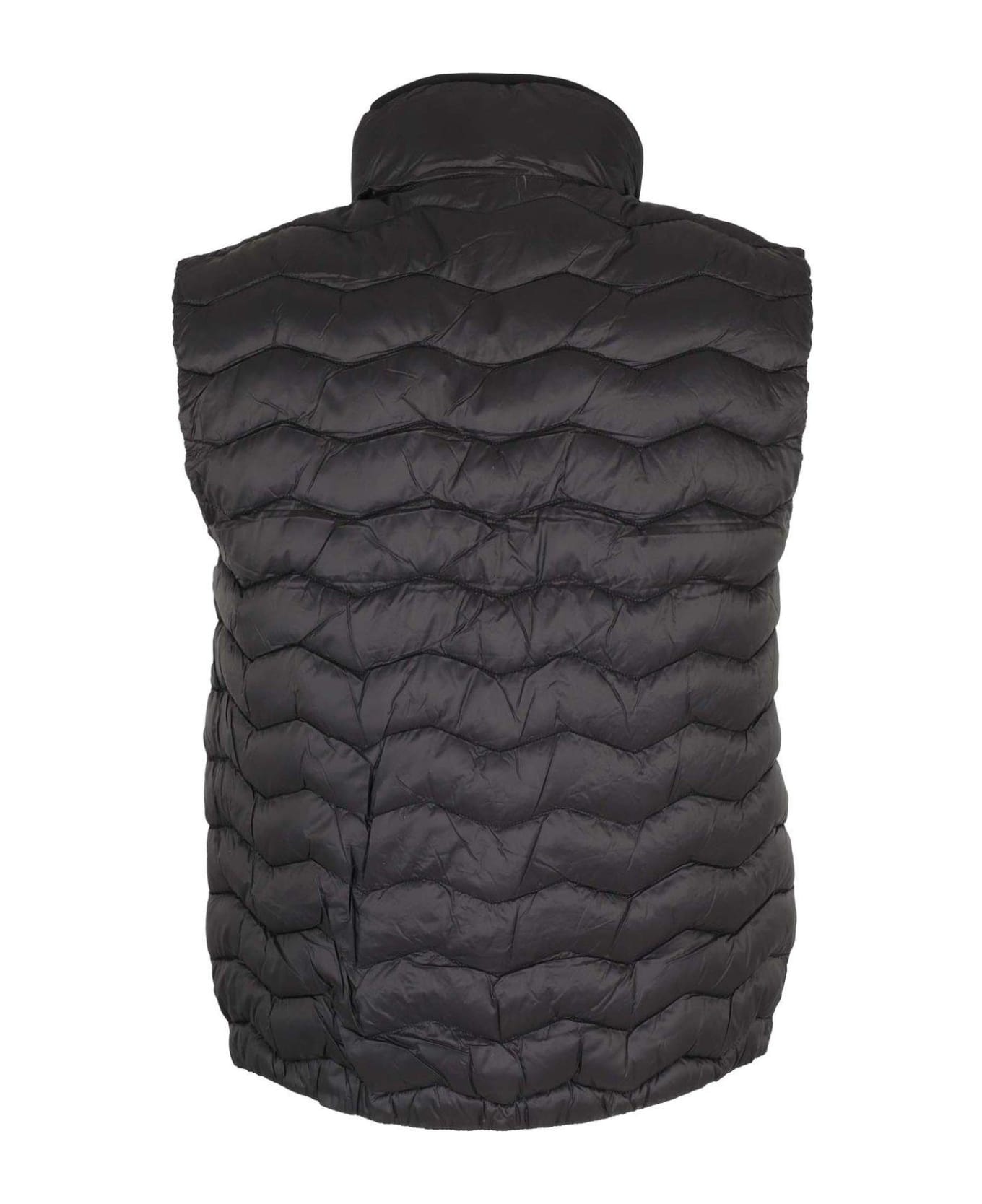 K-Way Valen Quilted Warm Zipped Gilet Vest - BLACK