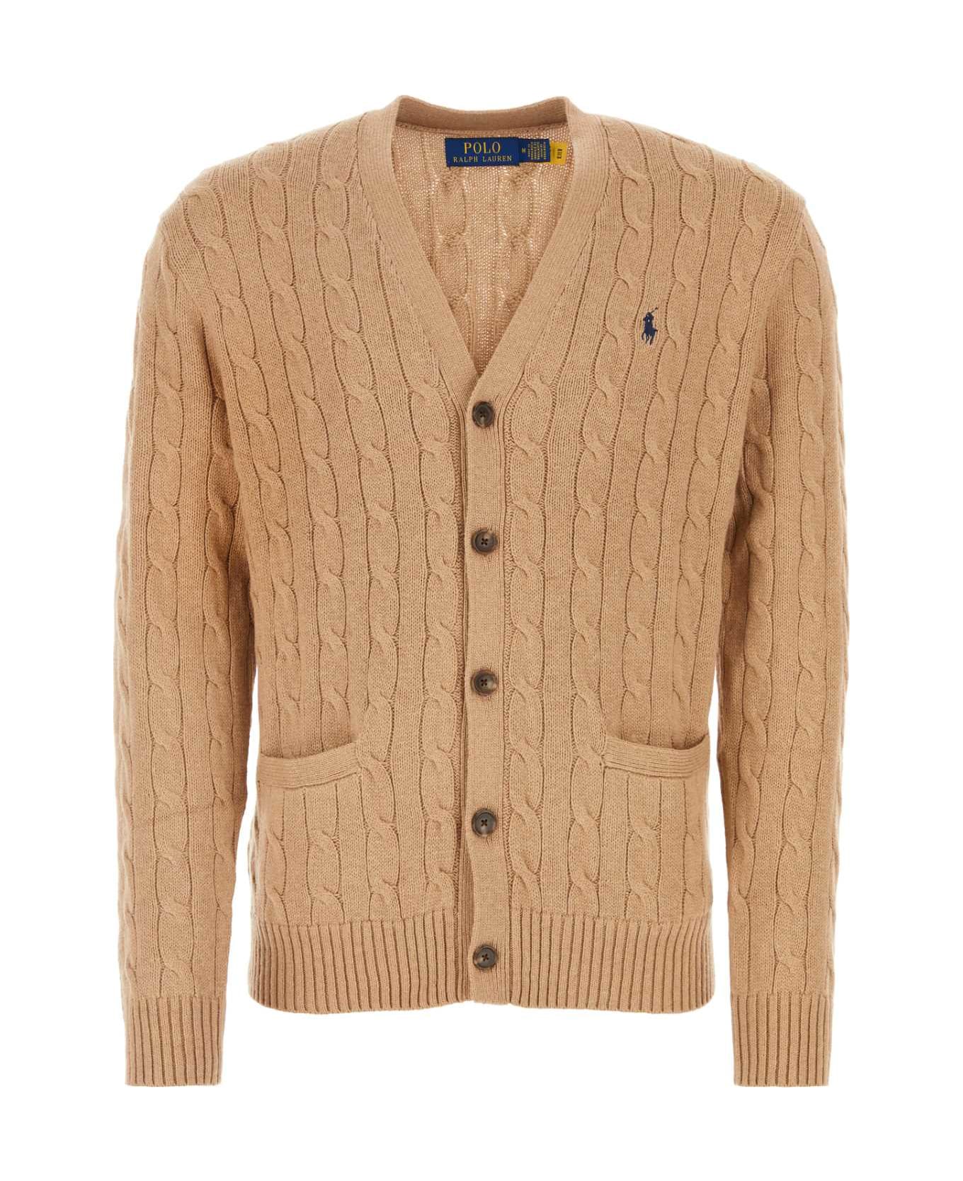 Polo Ralph Lauren Beige Cotton Cardigan - CAMEL
