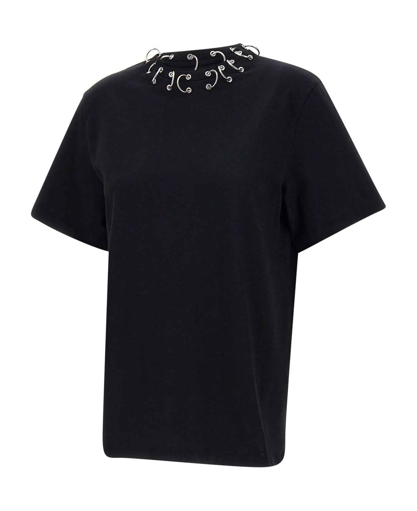 Rotate by Birger Christensen "oversize Ring" Cotton T-shirt - BLACK