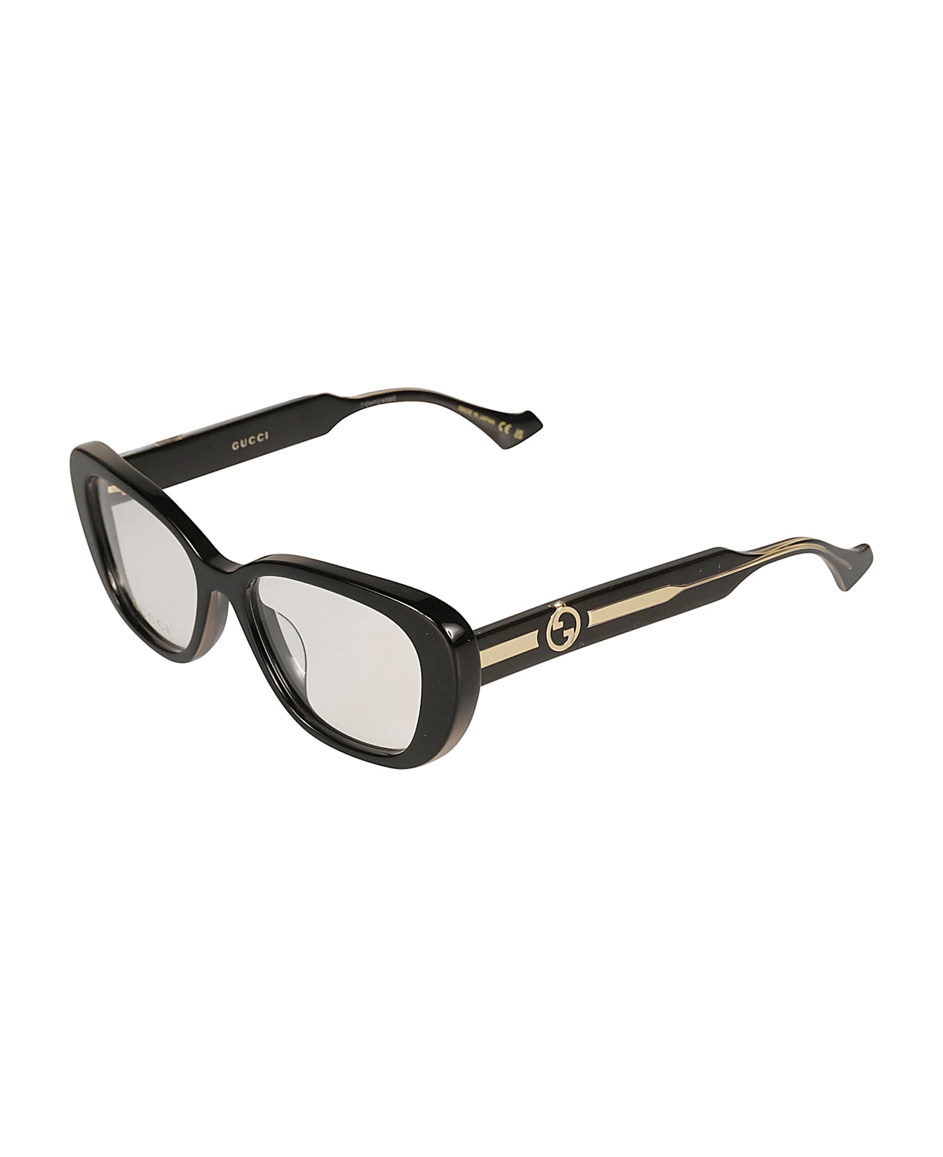 Gucci Eyewear Cat Eye Squared Frame - 001 black crystal transpa