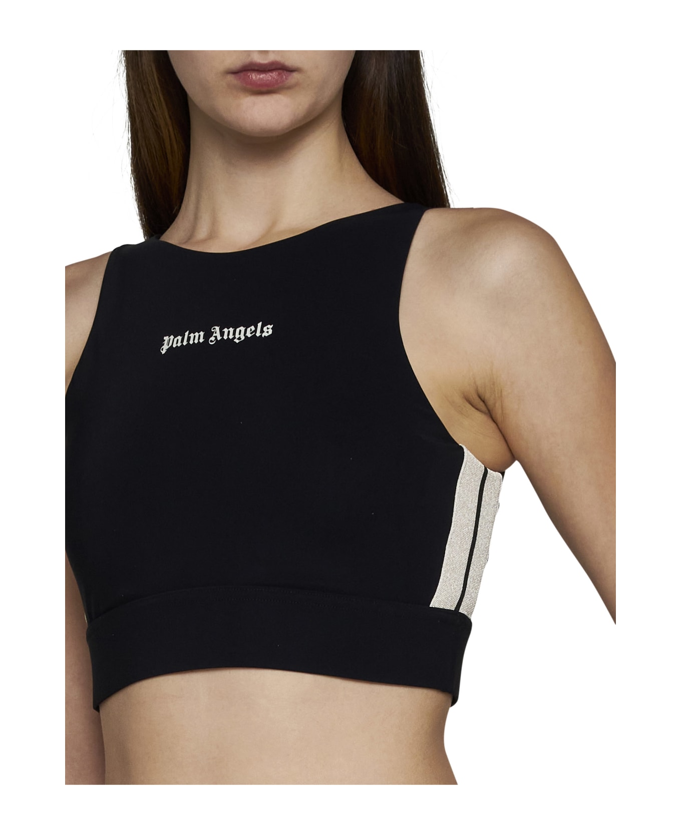 Palm Angels 'b Track Training' Sports Top - Black off white ランジェリー＆パジャマ