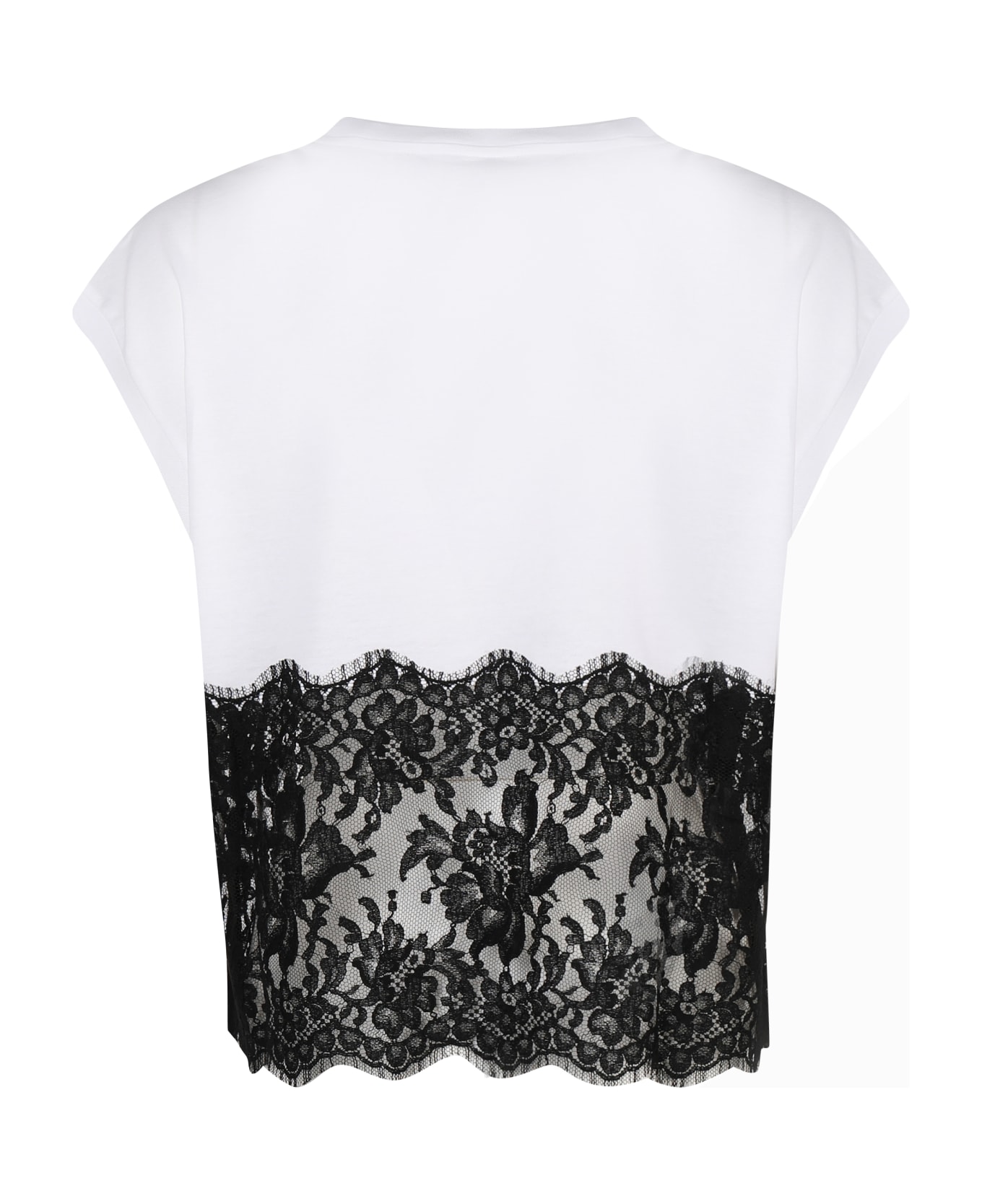 Dolce & Gabbana Lace & Cotton T-shirt - Optical white