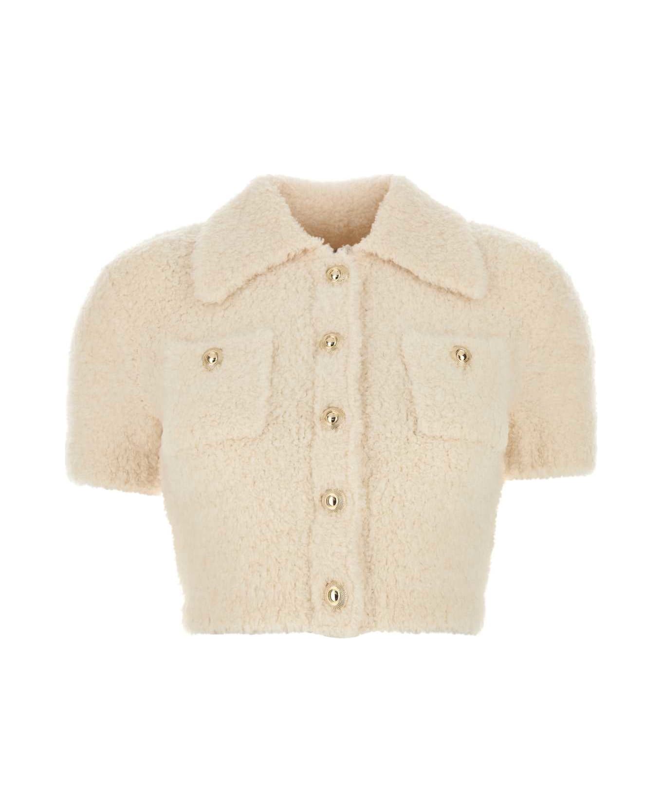 self-portrait Ivory Teddy Cardigan - CREAM