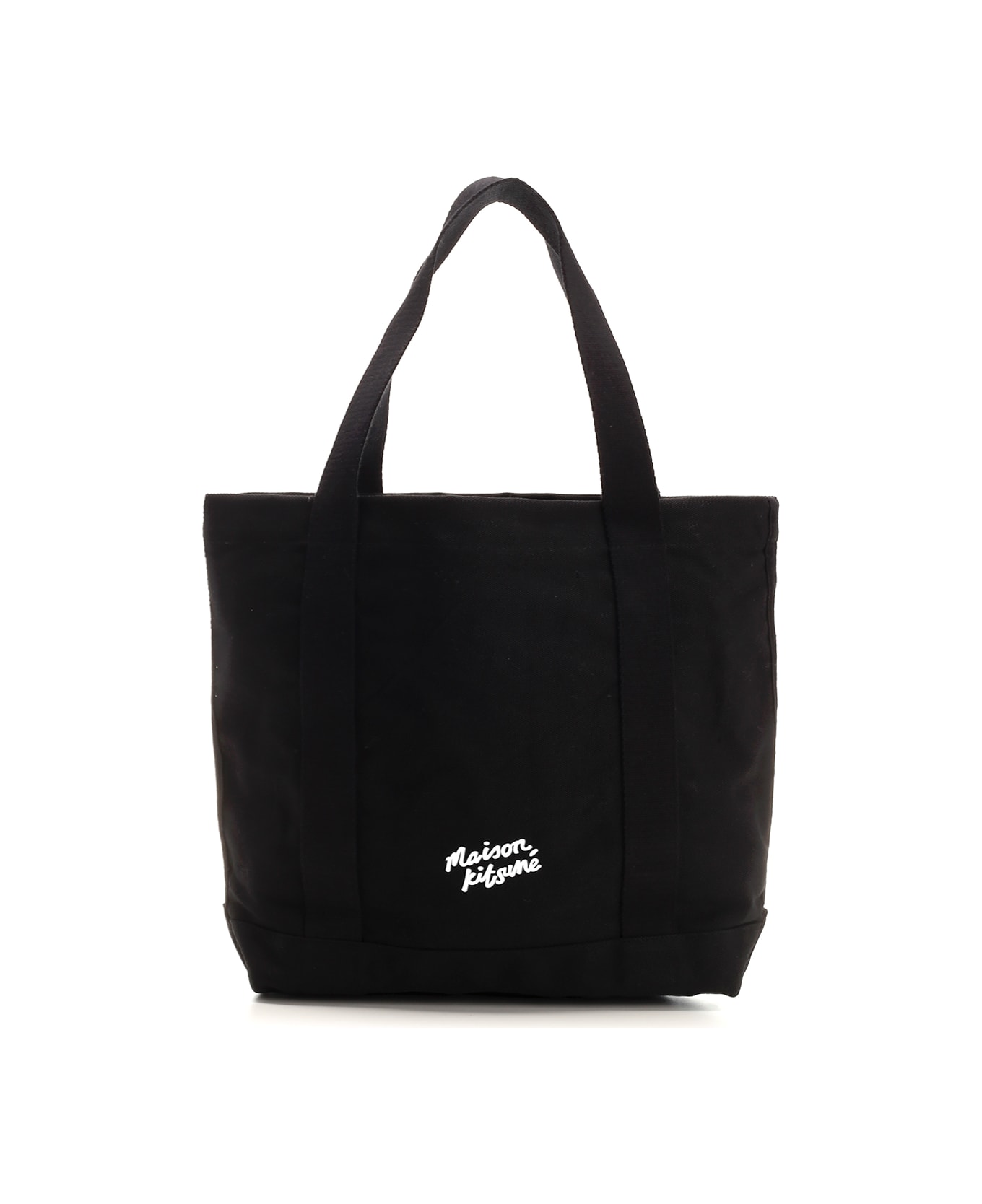 Maison Kitsuné Tote Bag In Canvas - Nero トートバッグ
