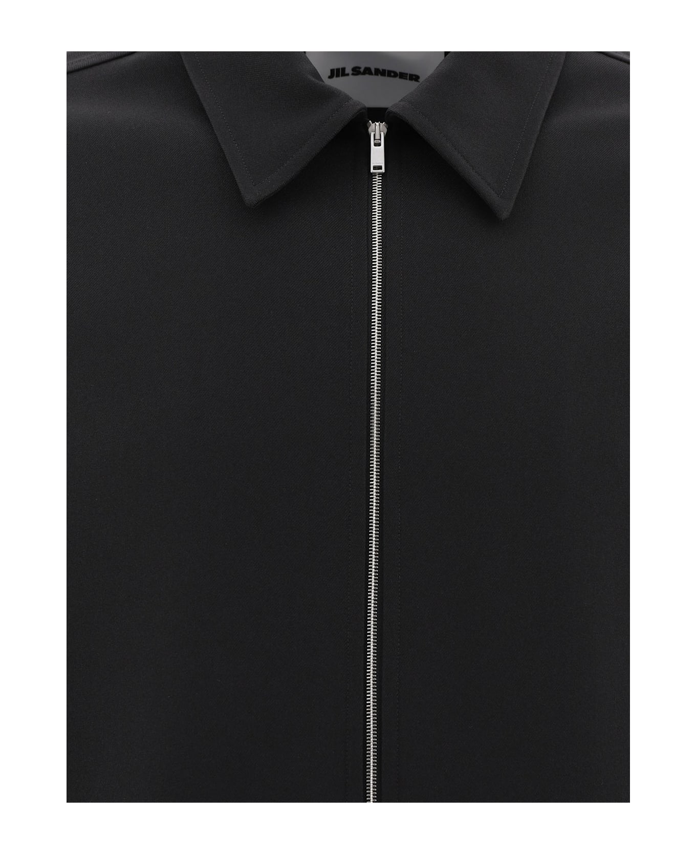 Jil Sander Long-sleeved Gabardine Shirt - BLACK