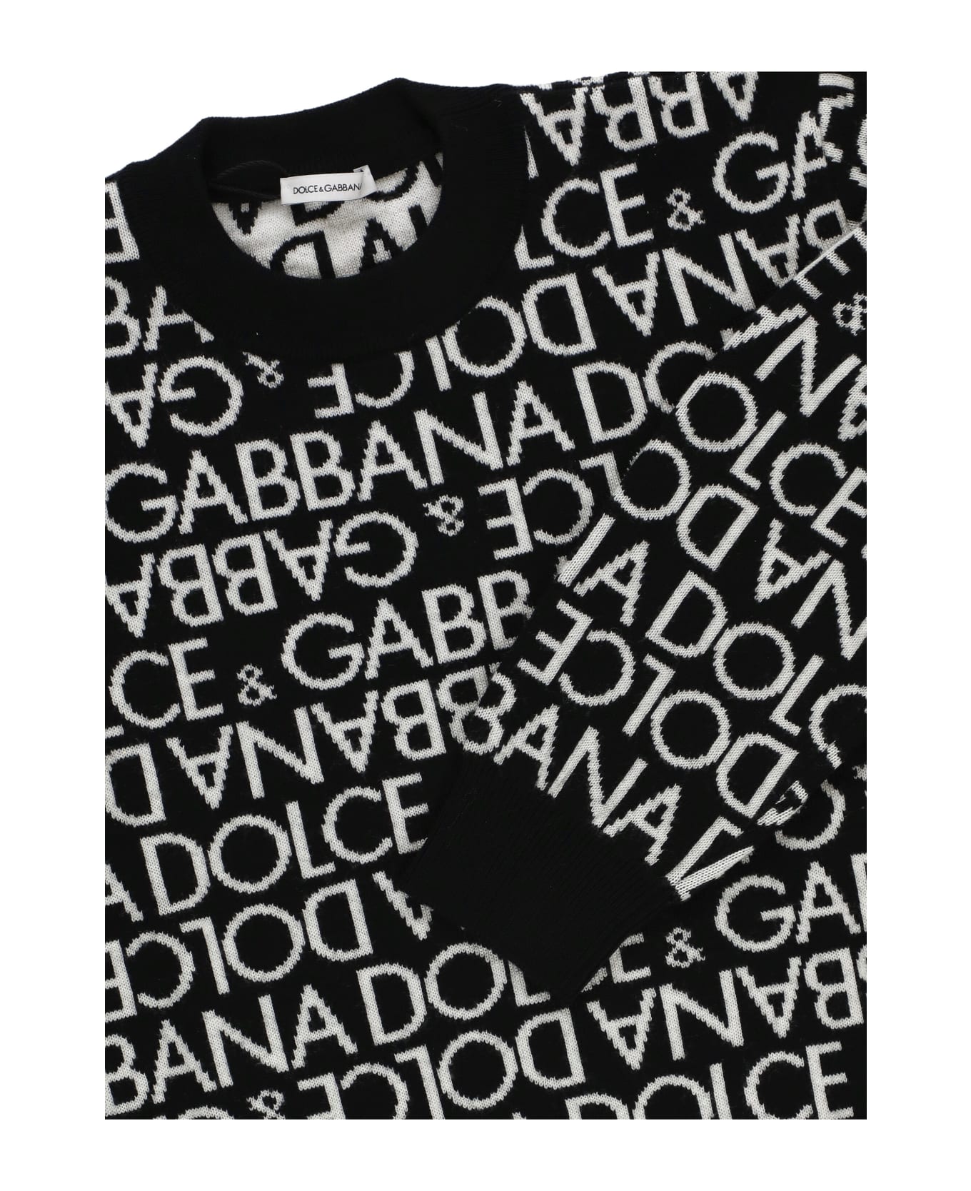Dolce & Gabbana Sweater With Logo - Black ニットウェア＆スウェットシャツ