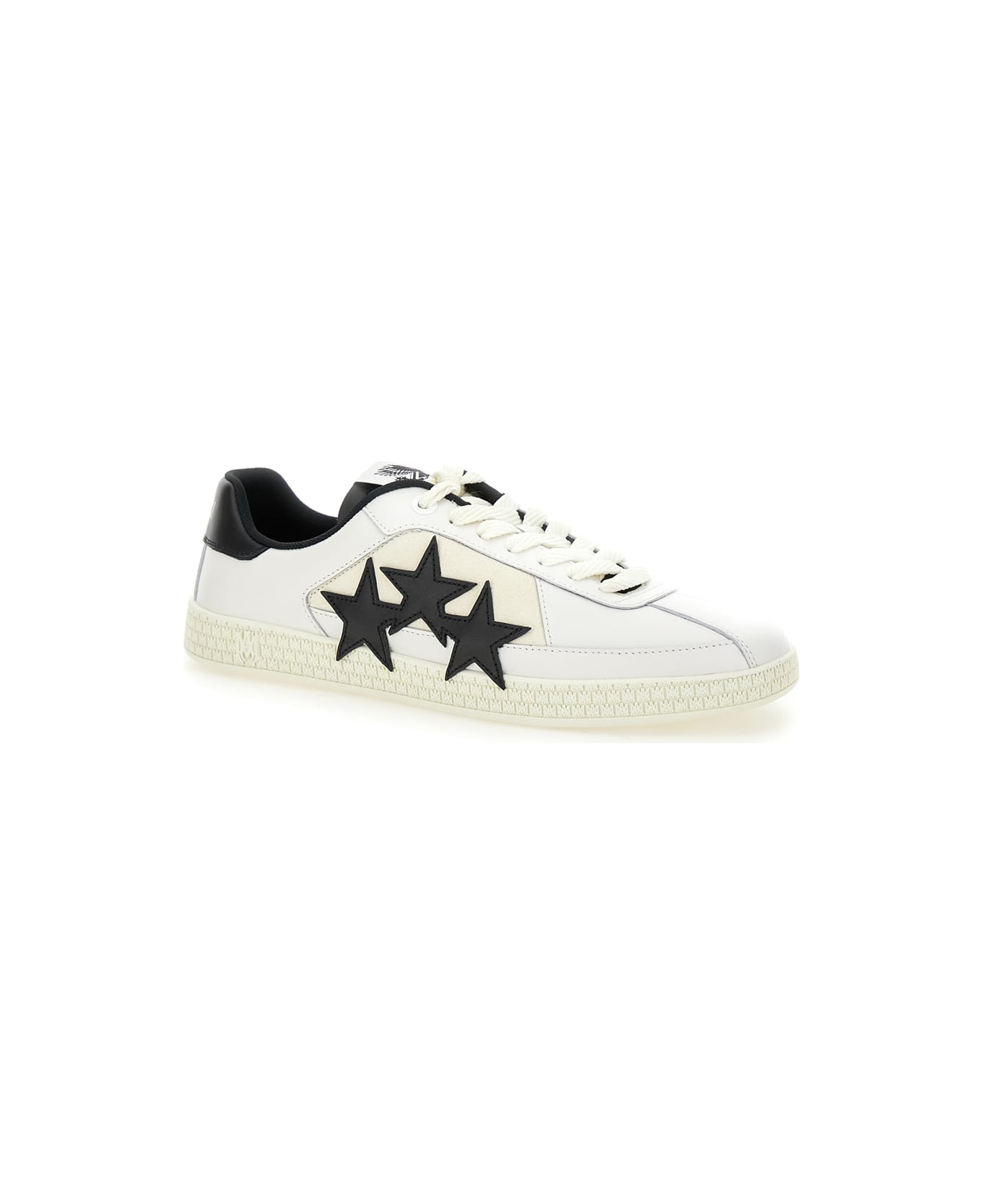 'pacific' Low Top Sneakers With Star Patch On The Side And Logo Patch On The Tongue In Leather Man - Thumbnail 3