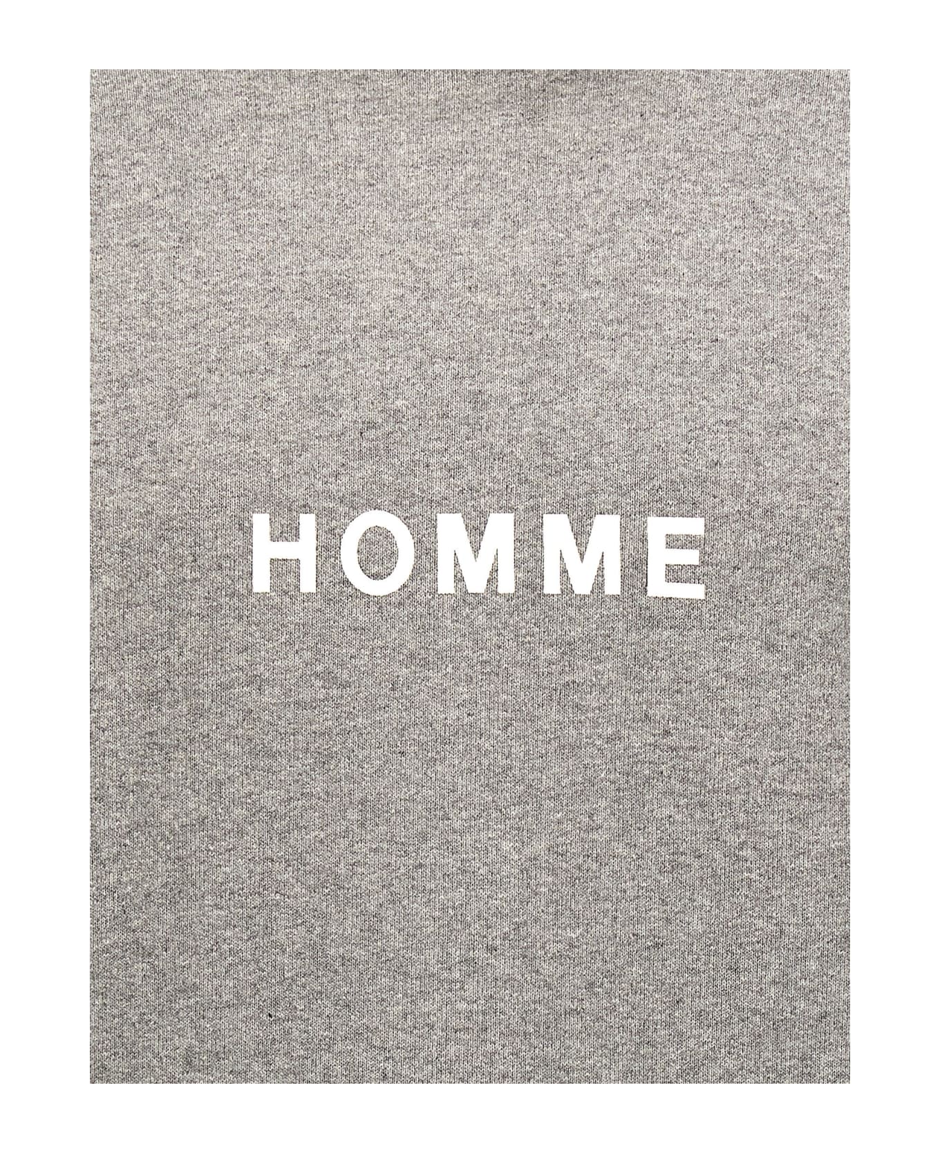 Comme des Garçons Homme Logo Print Hoodie - Gray