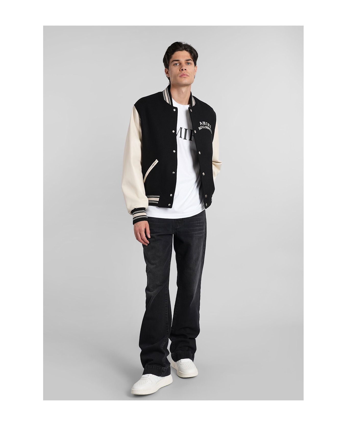 AMIRI Bomber Jacket In Black Wool - black