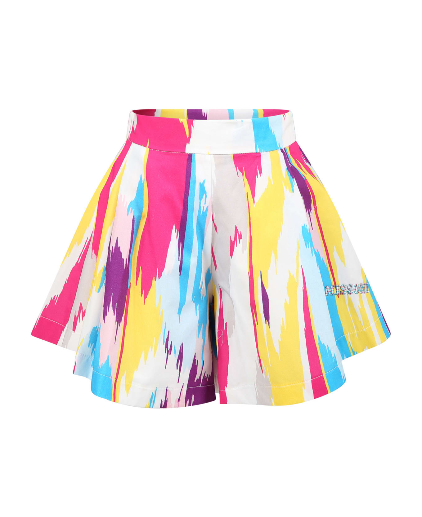 Missoni Kids Multicolor Shorts For Girl With Logo - Multicolor