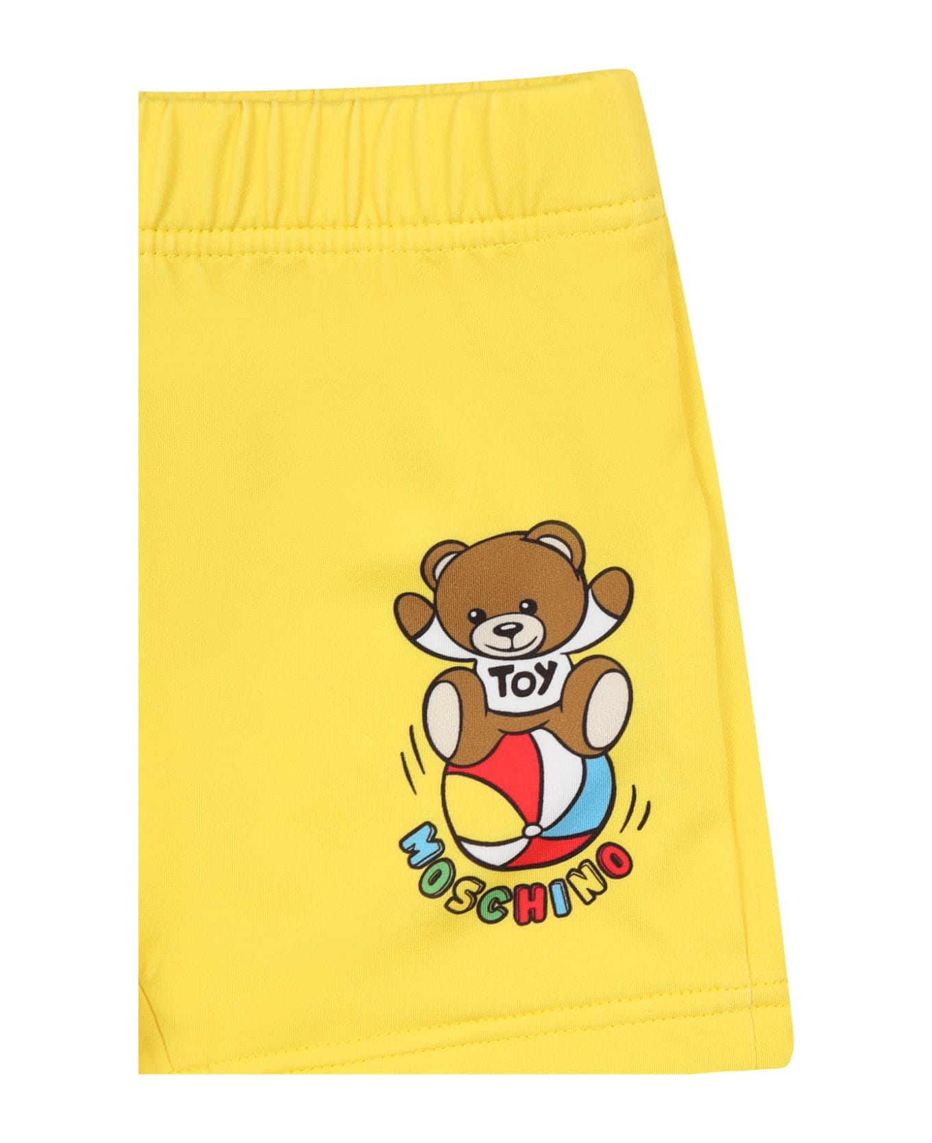 Moschino Yellow Swimsuit For Baby Boy With Teddy Bear And Multicolor Logo - Giallo 水着