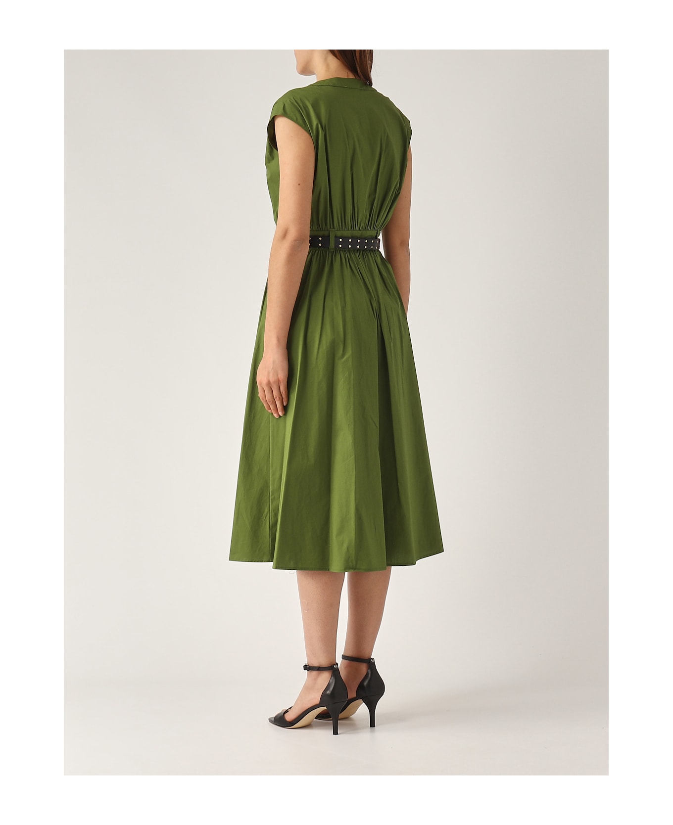 Michael Kors Cotton Popeline Midi Dress Dress - PRATO