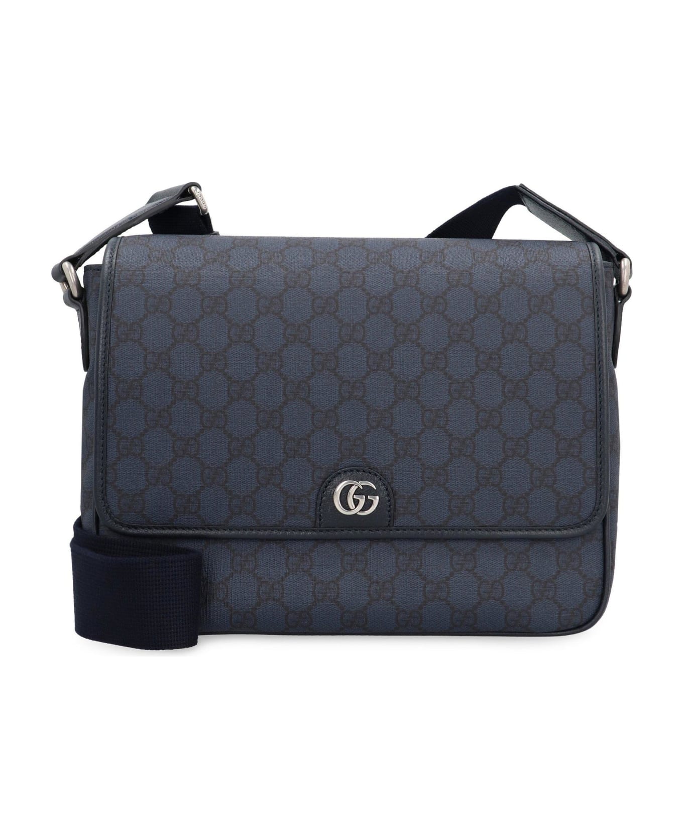 Gucci Gg Supreme Foldover Top Messenger Bag - Blue