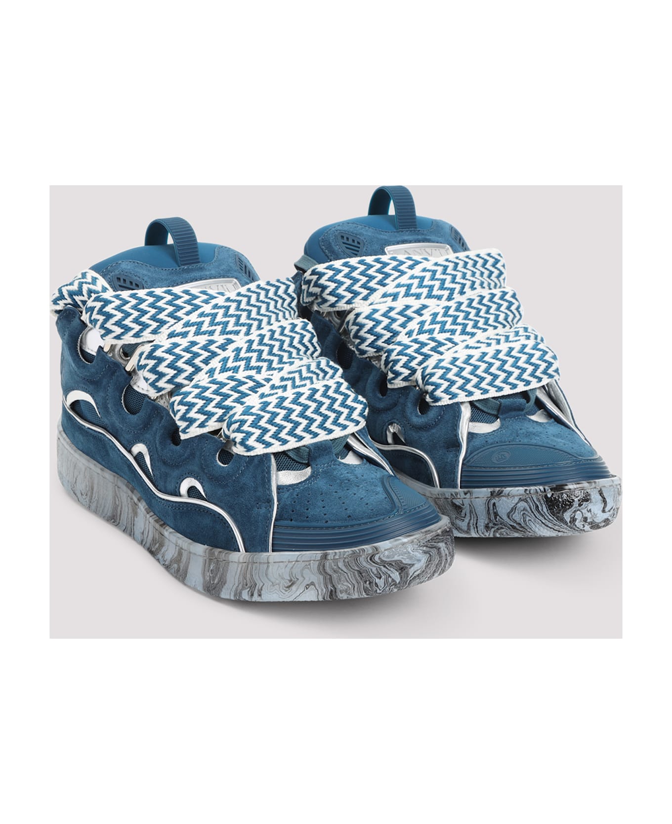 Lanvin Curb Sneakers - Blue Silver